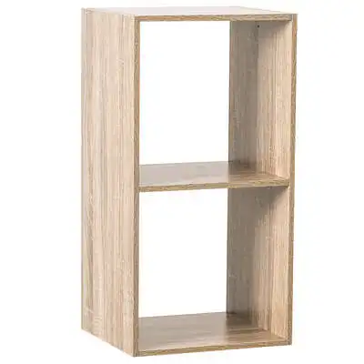 Factory Cuadros - Estantería Teo Natural con 2 Compartimentos - Dimensiones 34.5x32x67.5
