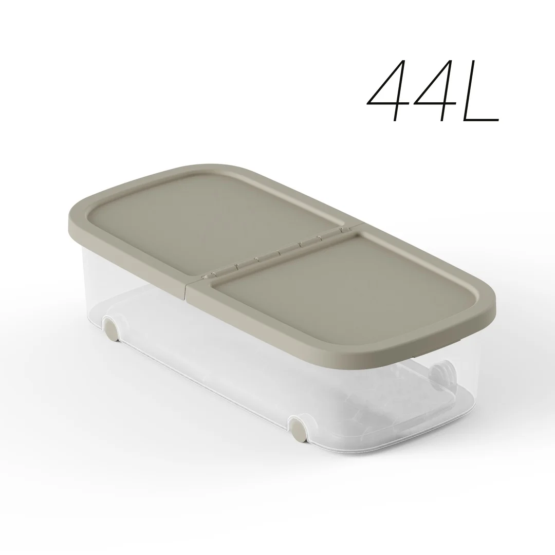 Caja de Almacenamiento con Ruedas 44L Beige – Plastiken Ideal para Hogar y Oficina