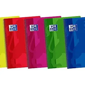 Notebooks A5 Oxford 5 Pack notebooks plastic cap spiral 80 sheets 4x4 grid