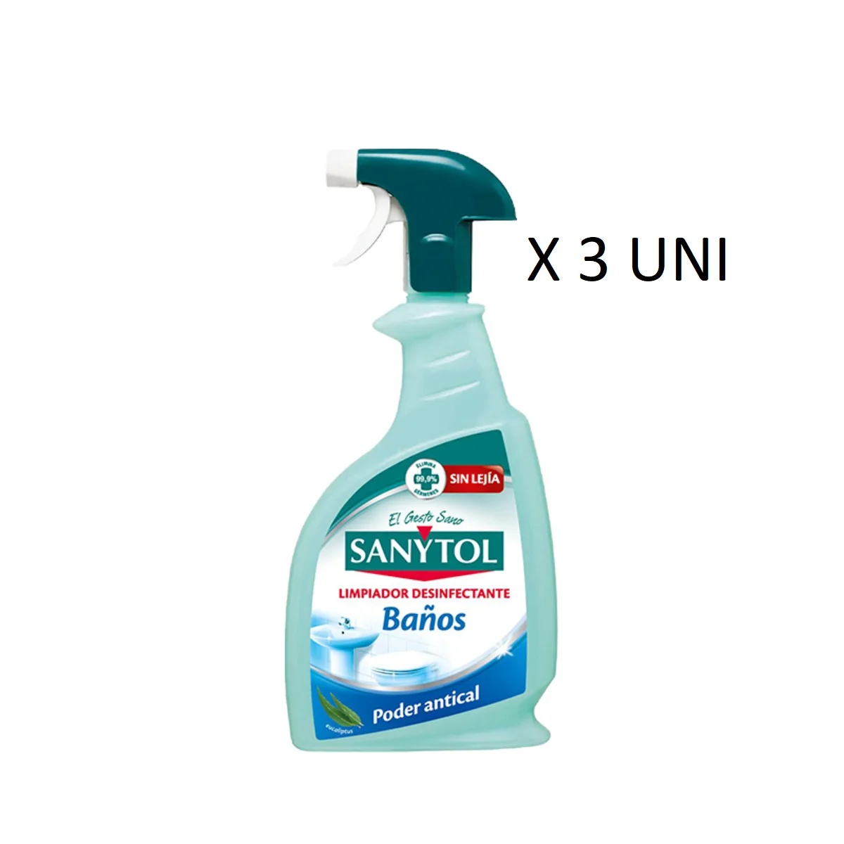 SANYTOL | limpiador desinfectante antical para baños con pistola 750ml