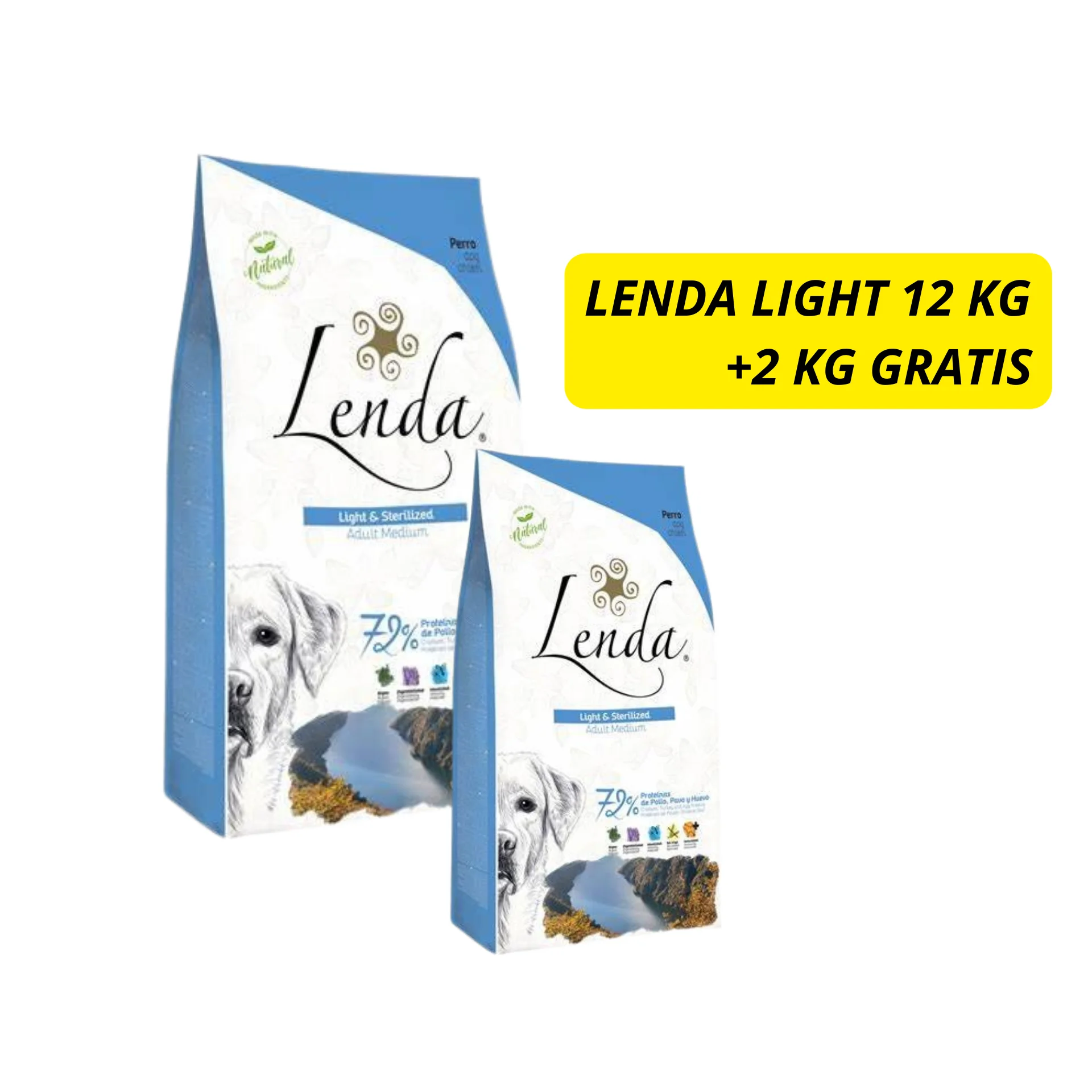 Adult Light feed Lenda for Adult dogs 12KG + 2 KG free