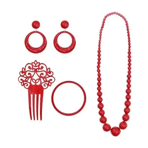 ANUKA set flamenco accessories Sevillanas Red Girl 4-12 years