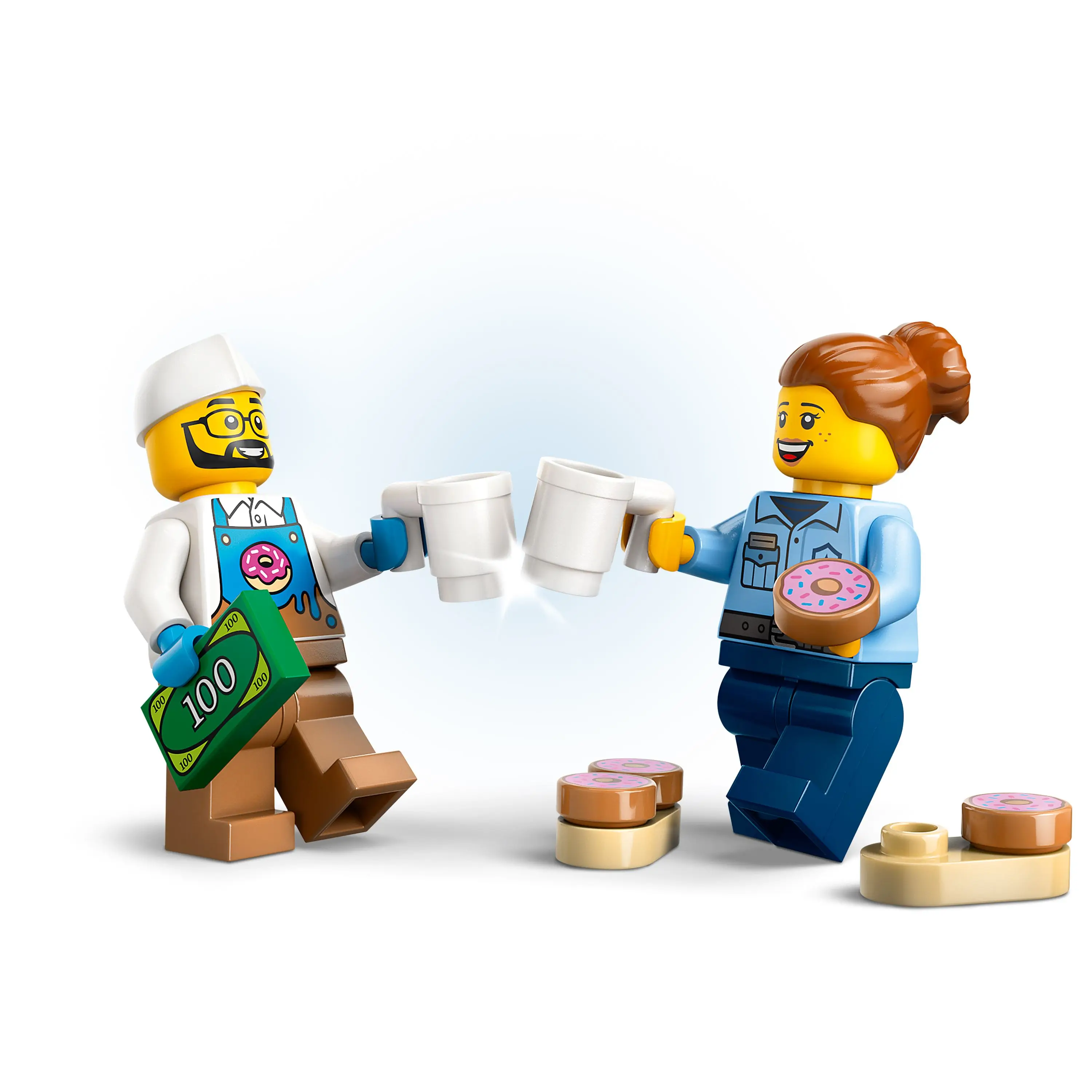 LEGO® City Donut Truck 60452 Toy Vehicle, 196 pieces food truck set with minifigures for imaginative play, suitable for kids aged 5 and up, includes a removable donut kiosk and accessories. #6