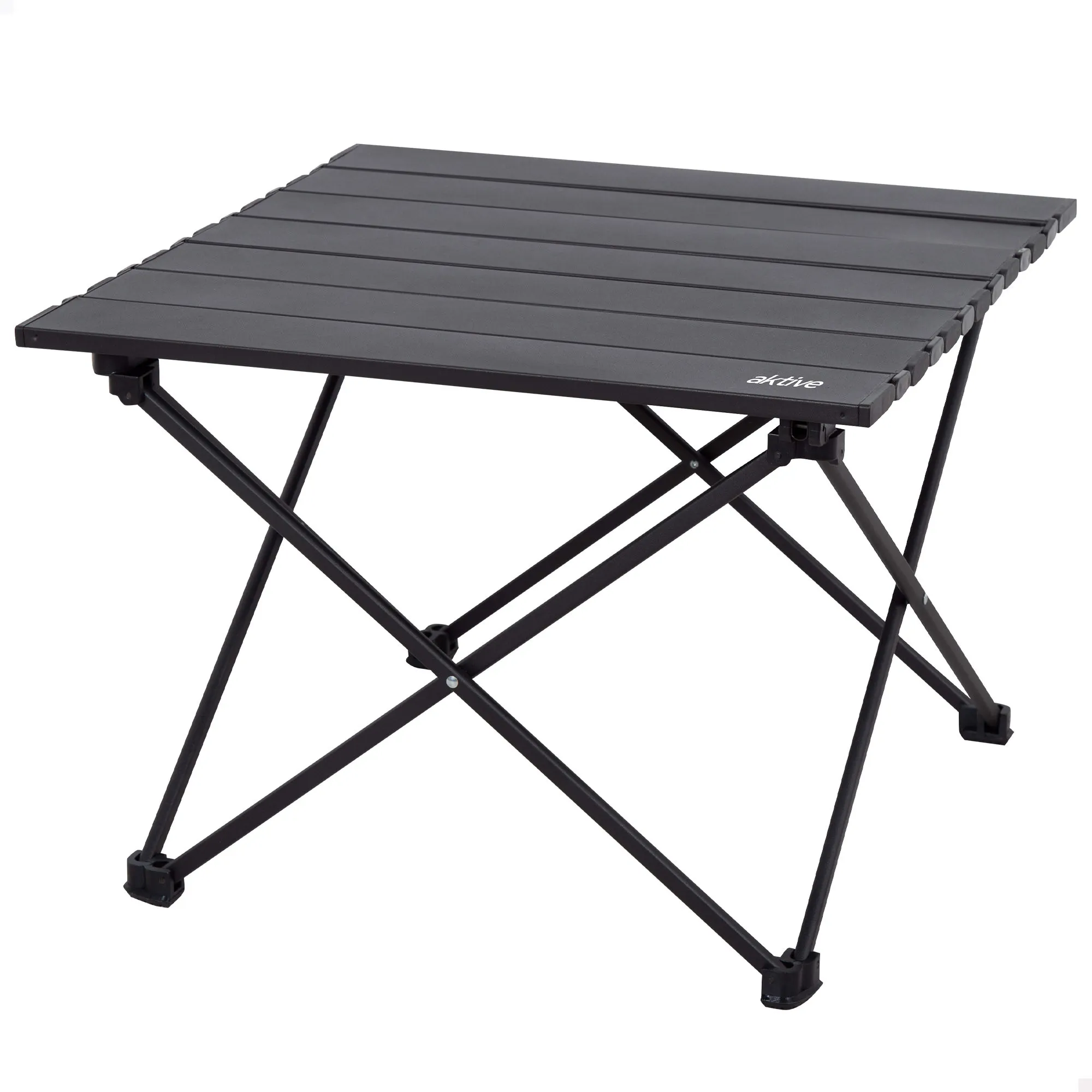 Aktive Camping - Mesa plegable camping, 43x40x31 cm, topes antivuelco, estructura acero, peso máximo soportado 30 kg, bolsa transporte asa hombro, mesa camping plegable