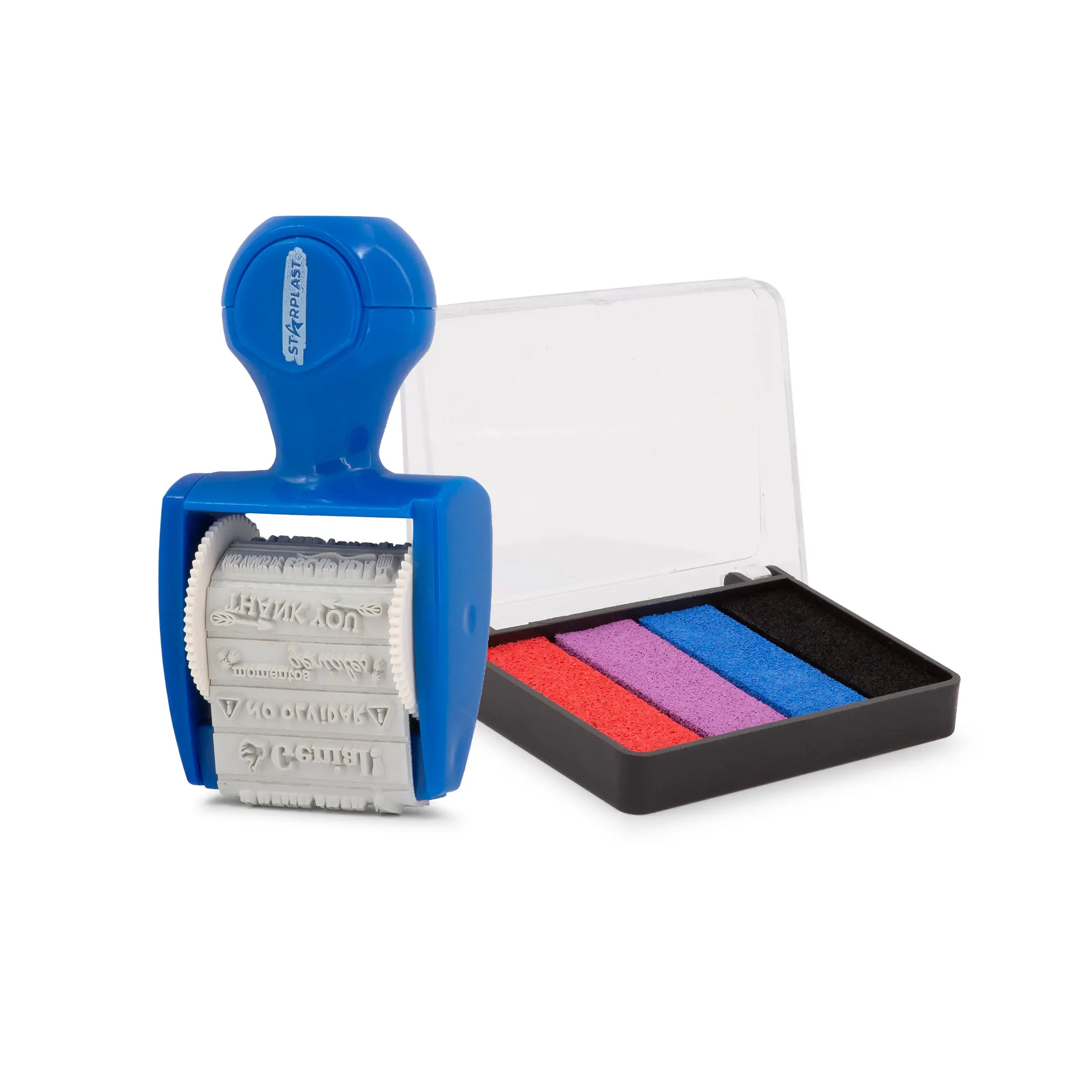 Starplast Sello Rotativo con 12 frases ideales para Bullet Journal con tampón 4 colores
