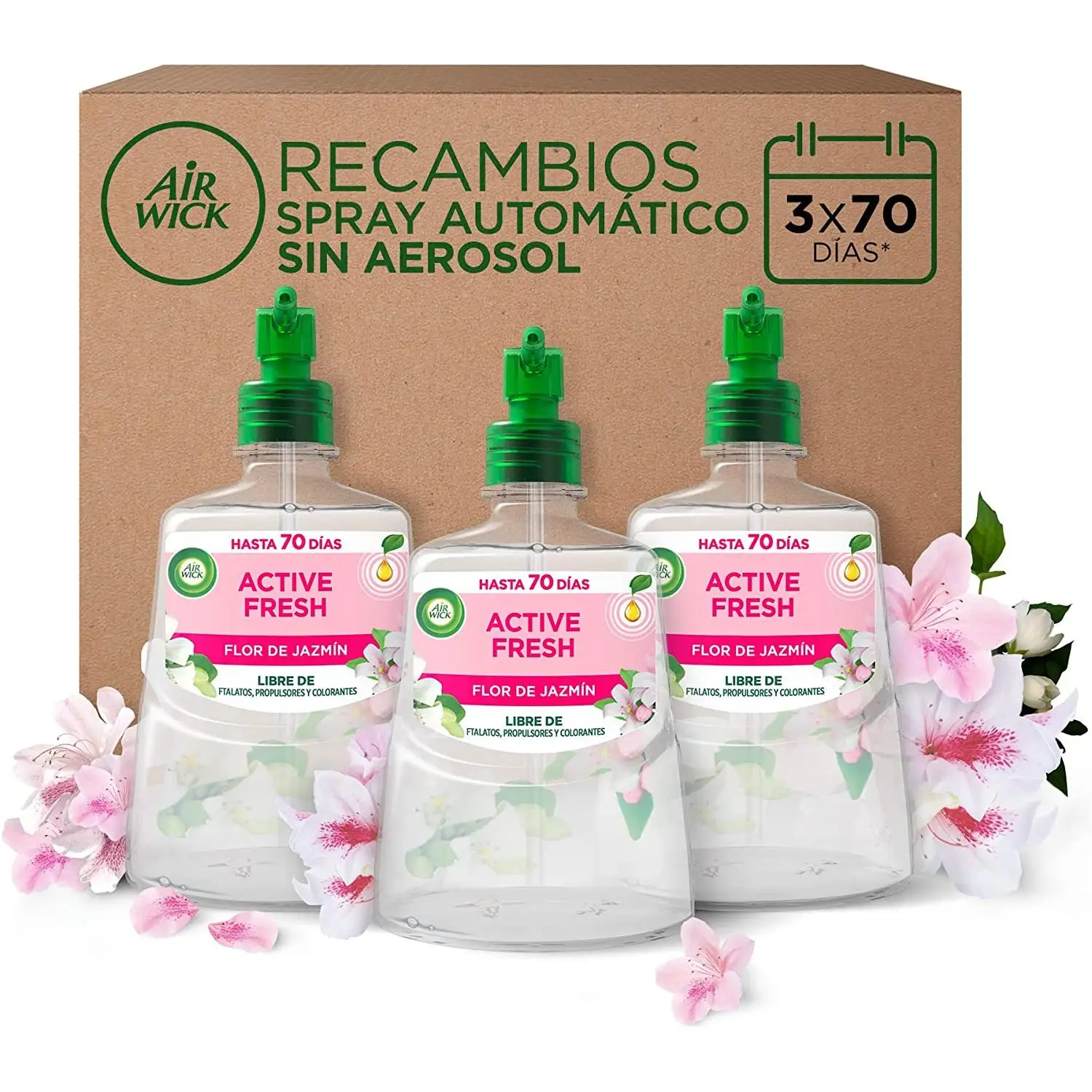 Air Wick Active Fresh Spray Automatic No Aerosol-Jasmine Flower-scented Home Freshener-3 refills #8