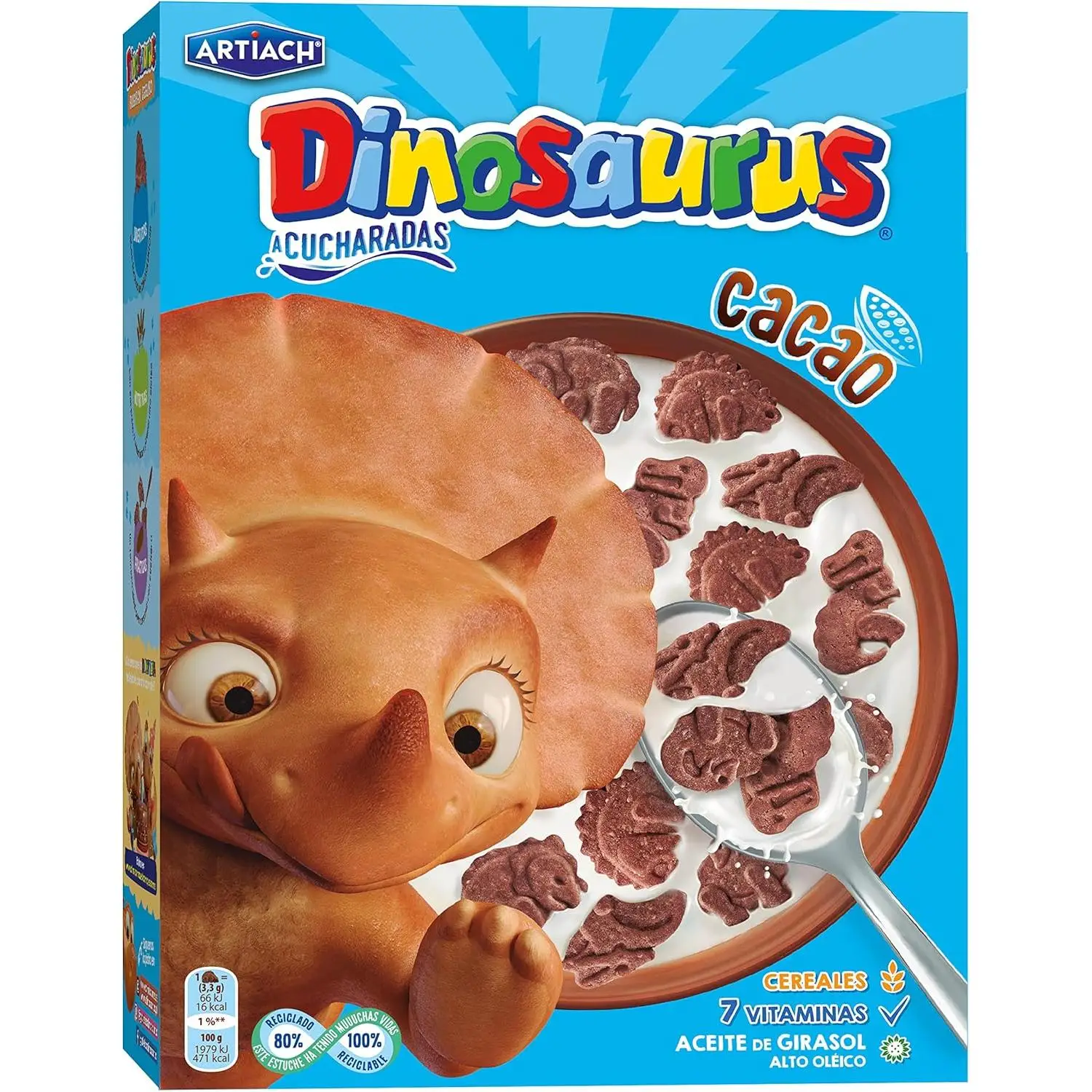 PACK de 6 - ARTIACH Dinosaurus Galletas a Cucharadas Cacao 320gr