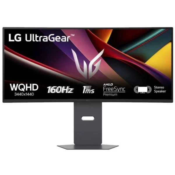 Lg ultragear monitor 34” curvo 1500r va ultrawide qhd 160hz hdr10 freesync premium - respuesta 1ms - altavoces - ajustable en altura, giratorio e inclinable - 21:9 - hdmi - vesa 100x100mm