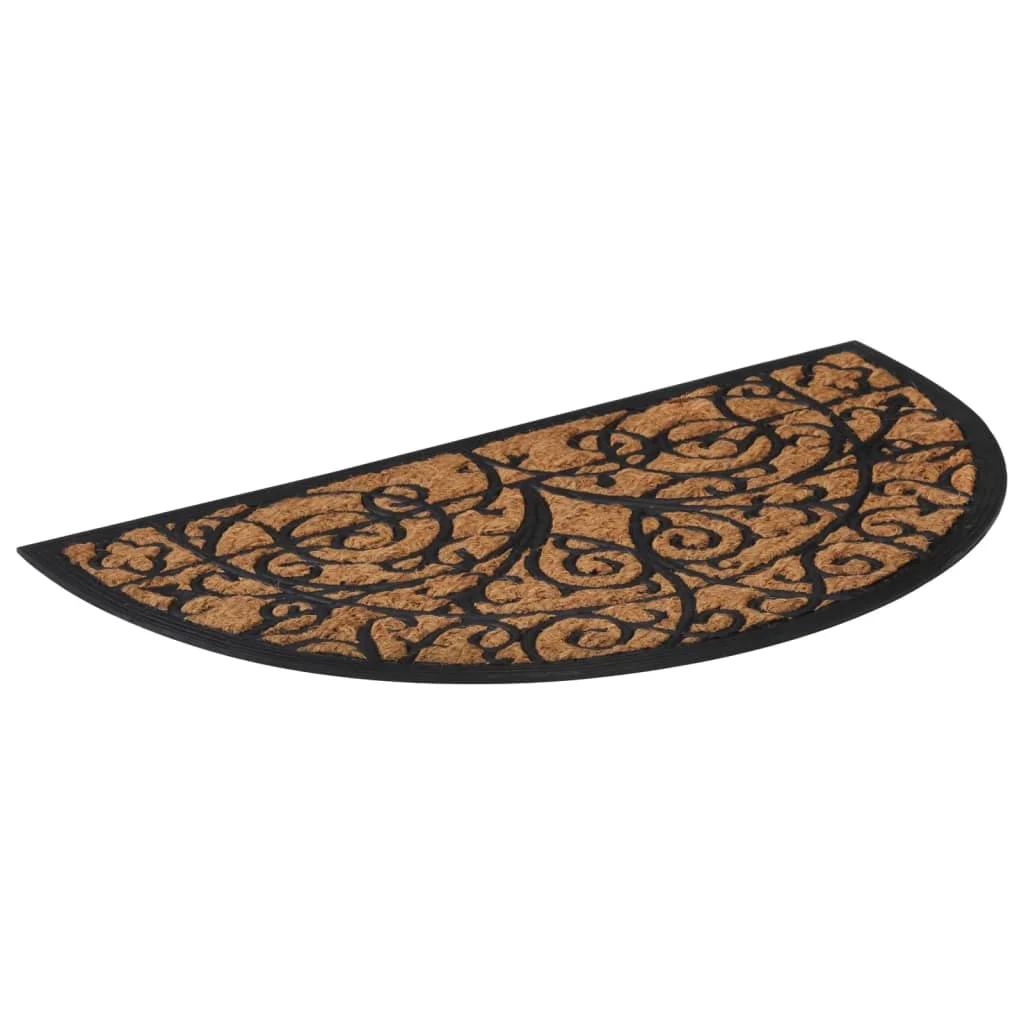 45x75 cm vidaXL semicircular rubber and coconut fiber doormat