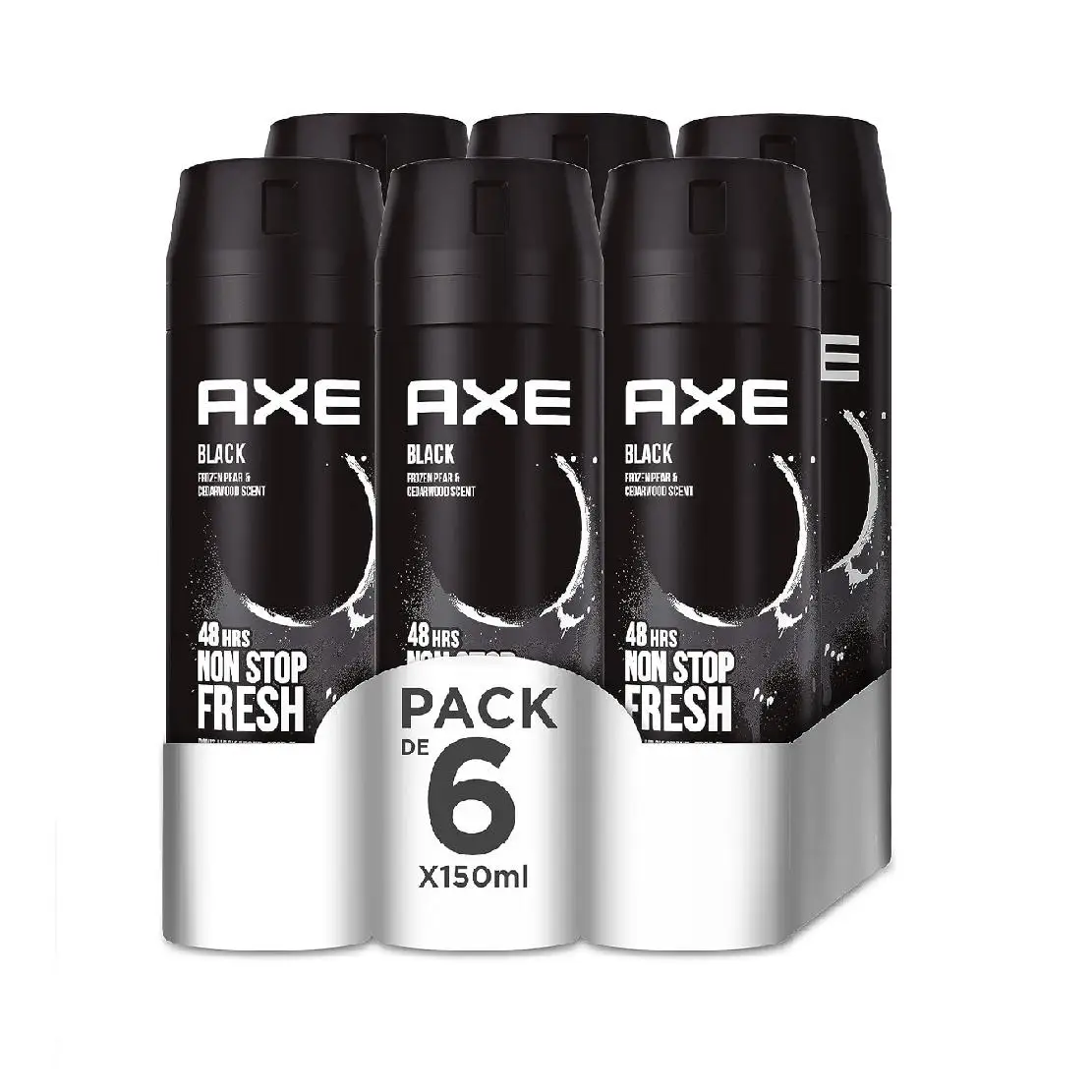 Pack 6x150ml - AXE Desodorante Hombre BLACK Spray 48h