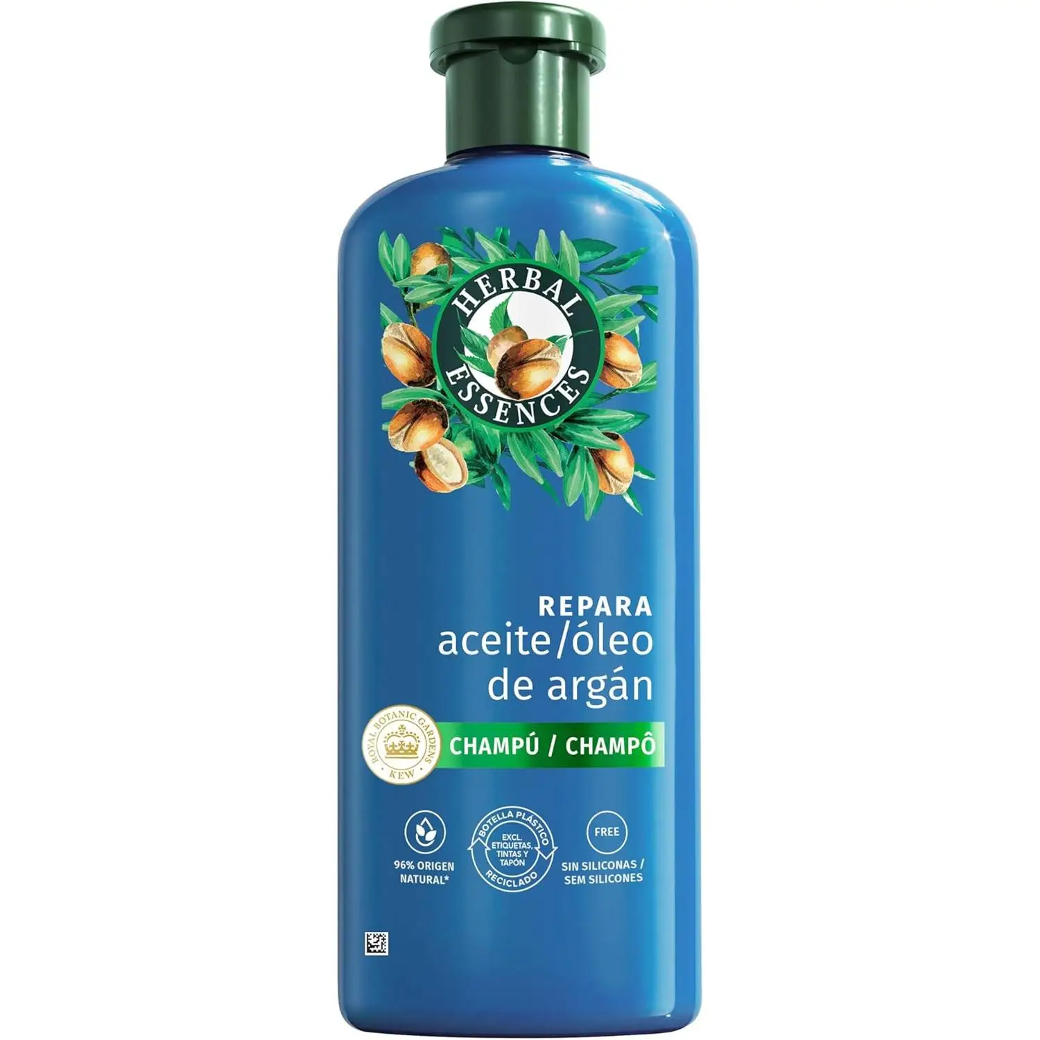 Herbal Essences Champú Reparador Aceite Argán, 350 ml Pelo Dañado, Hidratación Intensa- De Origen Natural-Sin Siliconas