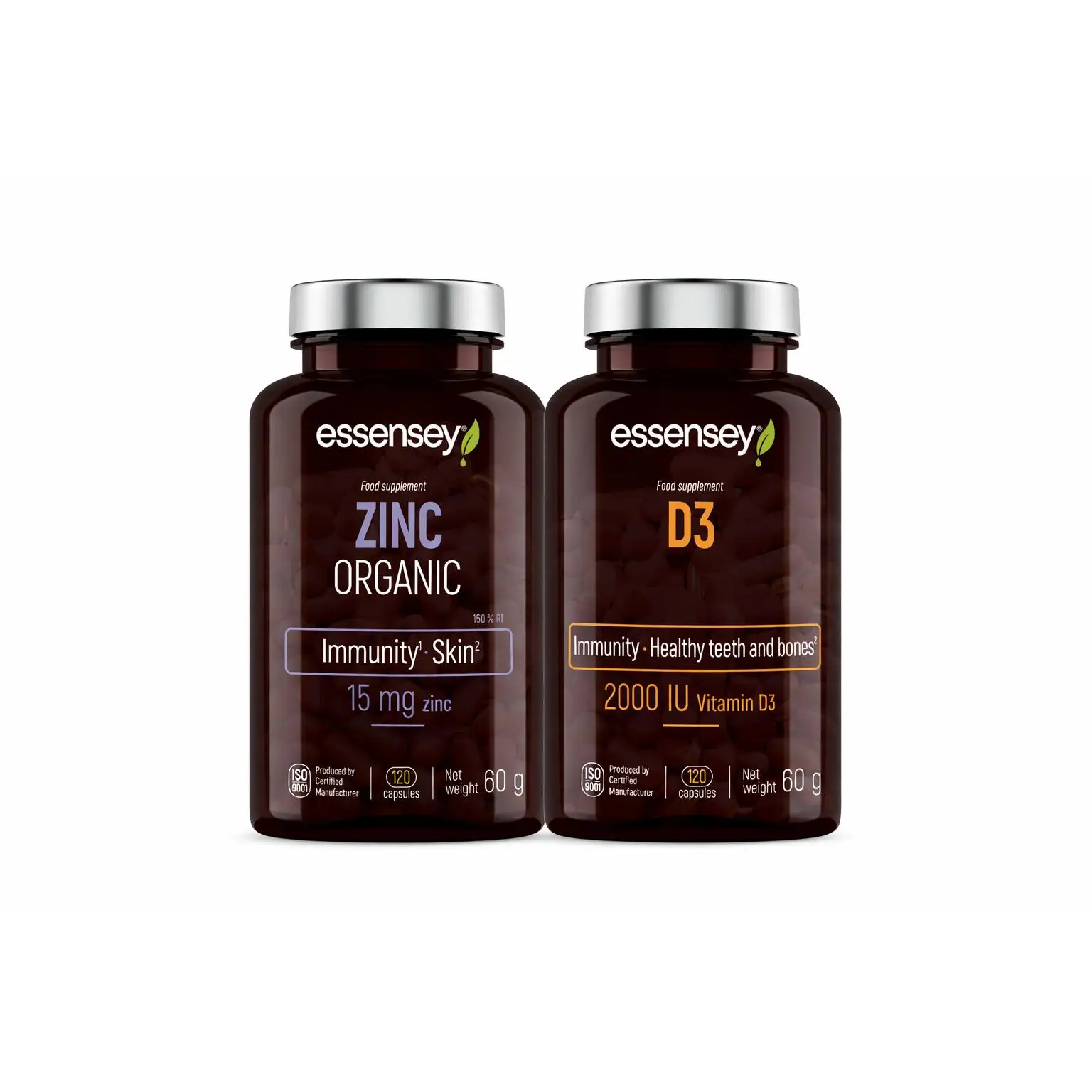 Pack Essensey Zinc Organic + Vitamina D3 2000 IU