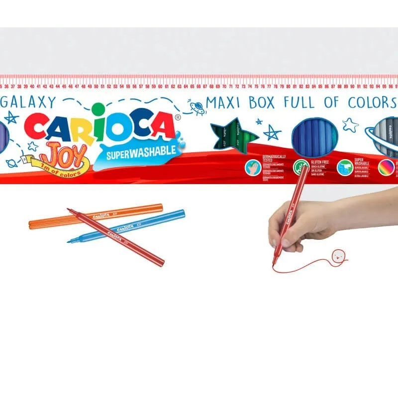 Joy fine tip CARIOCA 100 Set-assorted colors, super-washable ink, ventilated lid, dermatologically tested // Ref: 41019