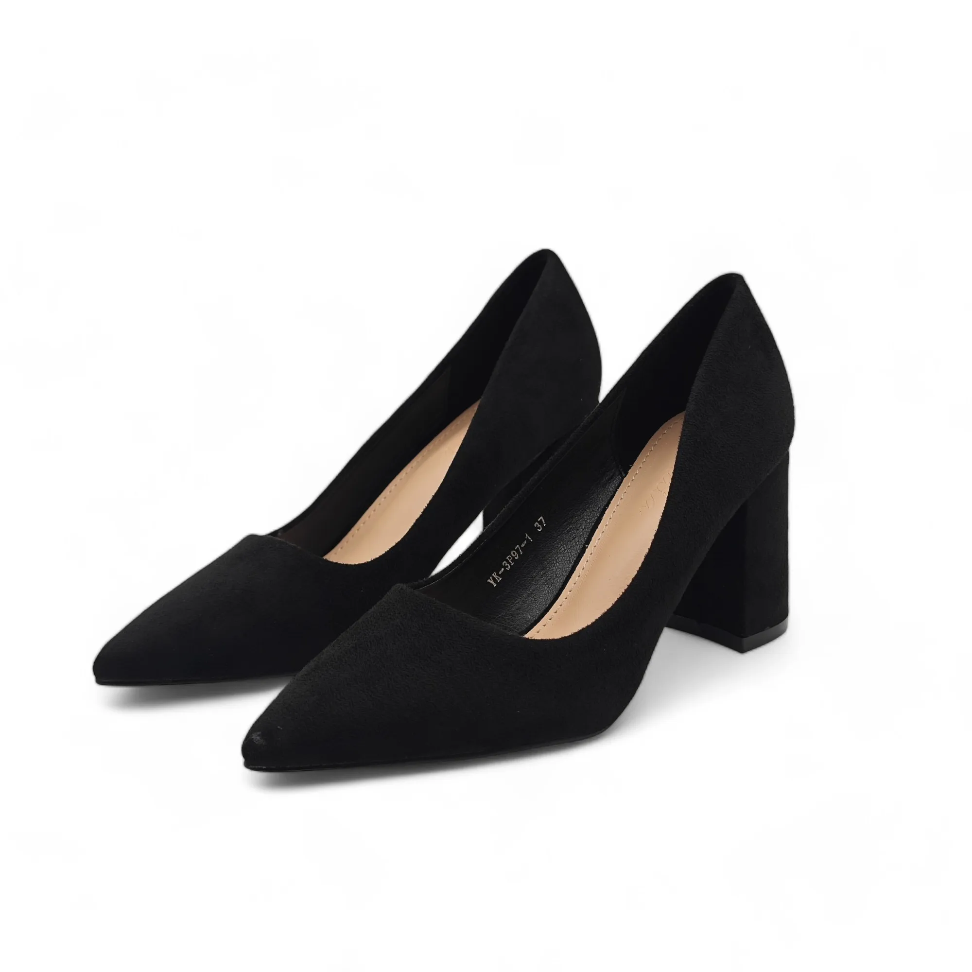 Women's heels Soraia shoes-low toe heel, elegant and comfortable for events and office (heel height: 7cm)