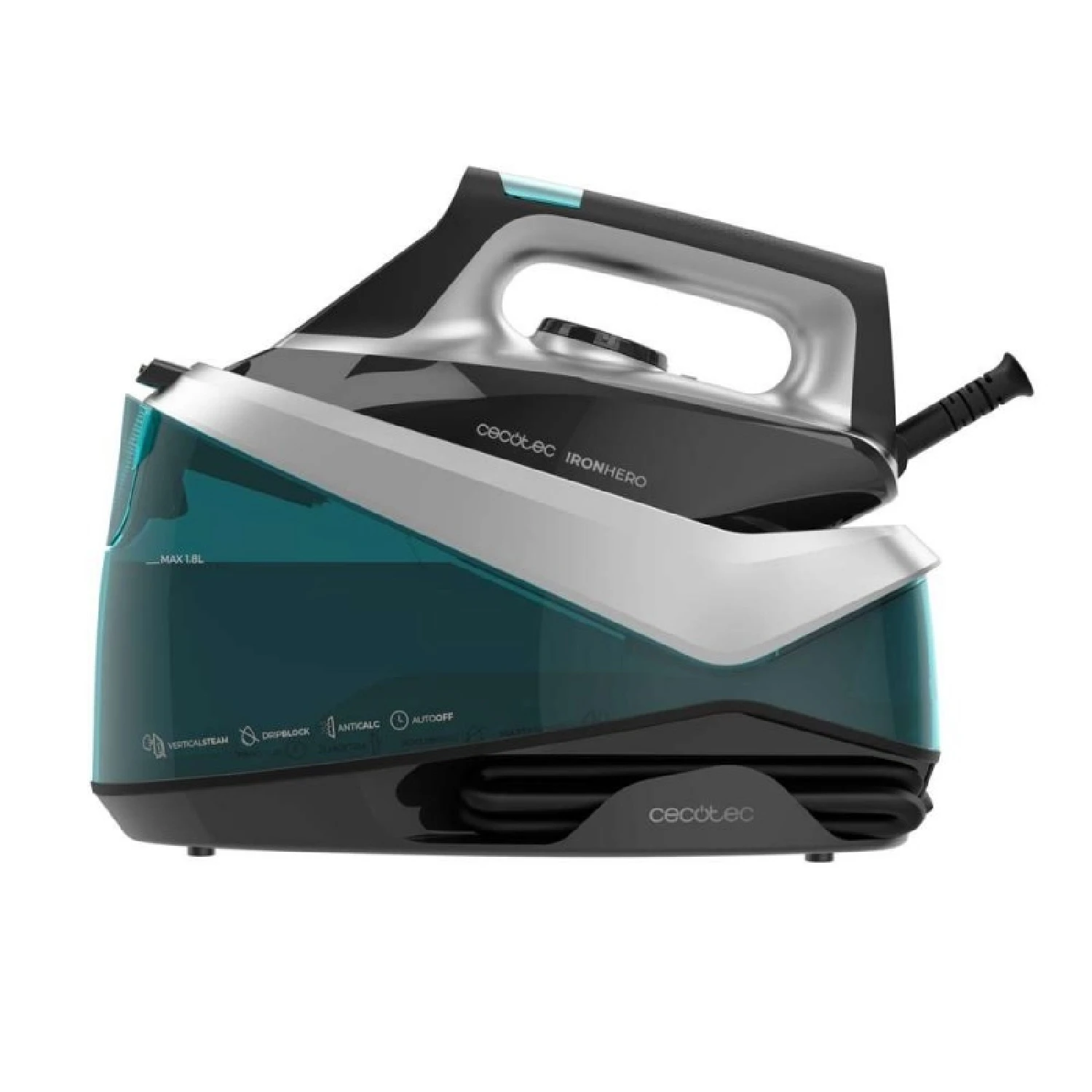 Cecotec Centro de Planchado Horizontal IronHero H-2800 Station. 2800W, Vapor 135g/m, Golpe 360g/m, Suela Cerámica, Antical