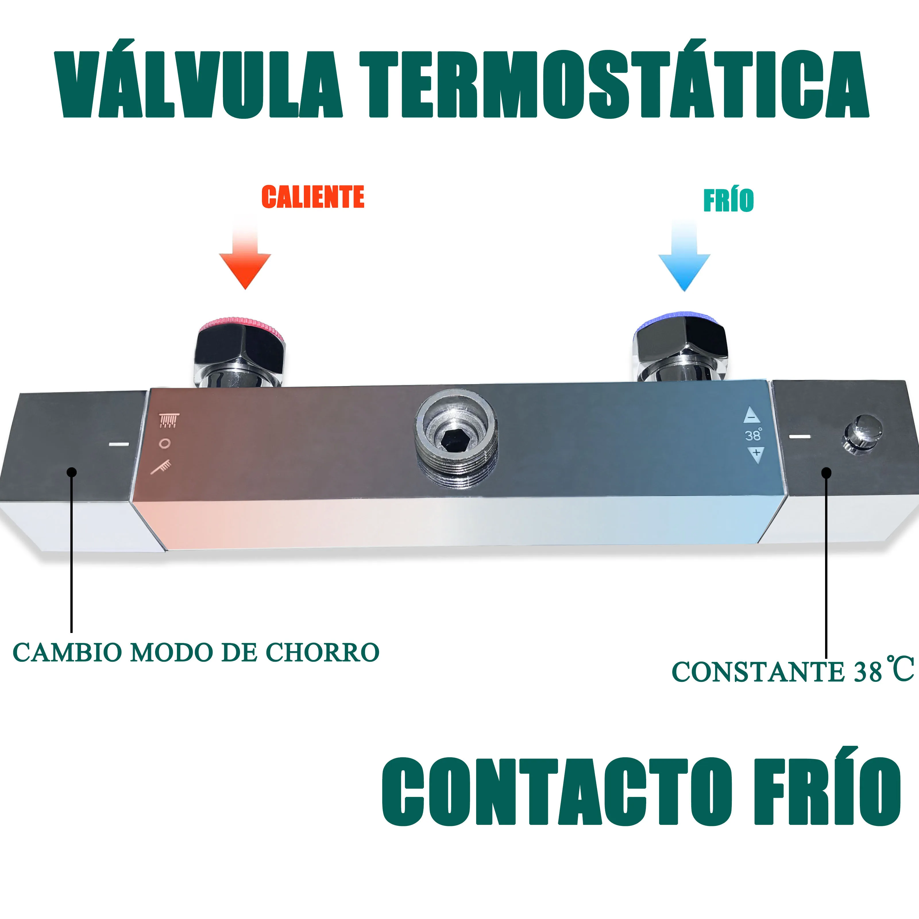 Aica shower column shower head with thermostat 80-120cm