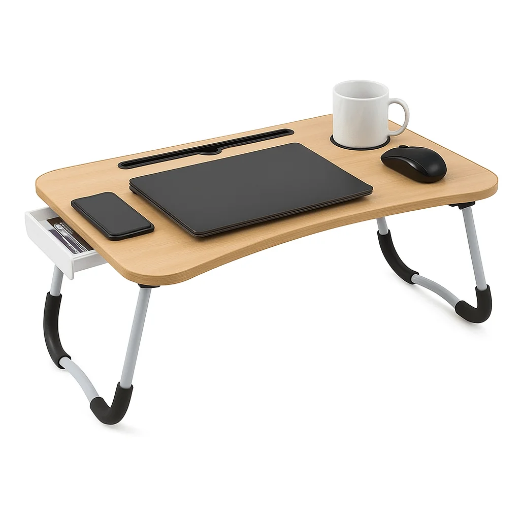 Bandeja para Portátil de Madera y Metal – Escritorio Ergonómico