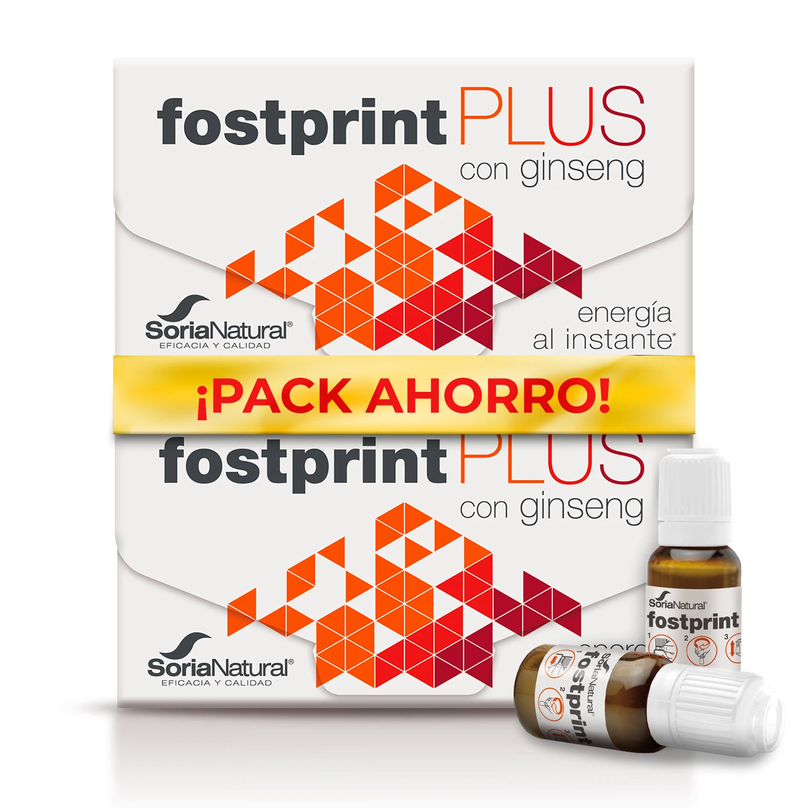 Fost print Plus con Ginseng - Soria Natural - Multivitaminas y Jalea Real - PACK AHORRO 40 Viales de 15ml