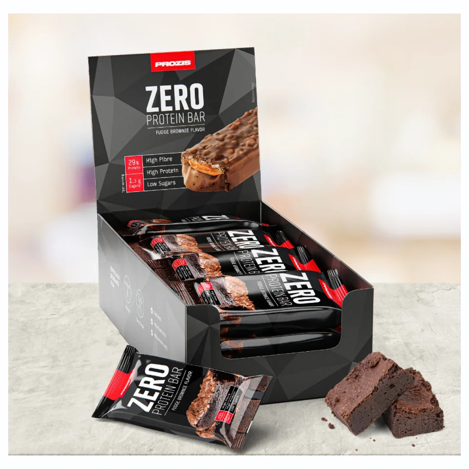 12X ZERO PROTEIN BAR (12X40G)-Prozis/high PROTEIN/no added sugar/nutritious