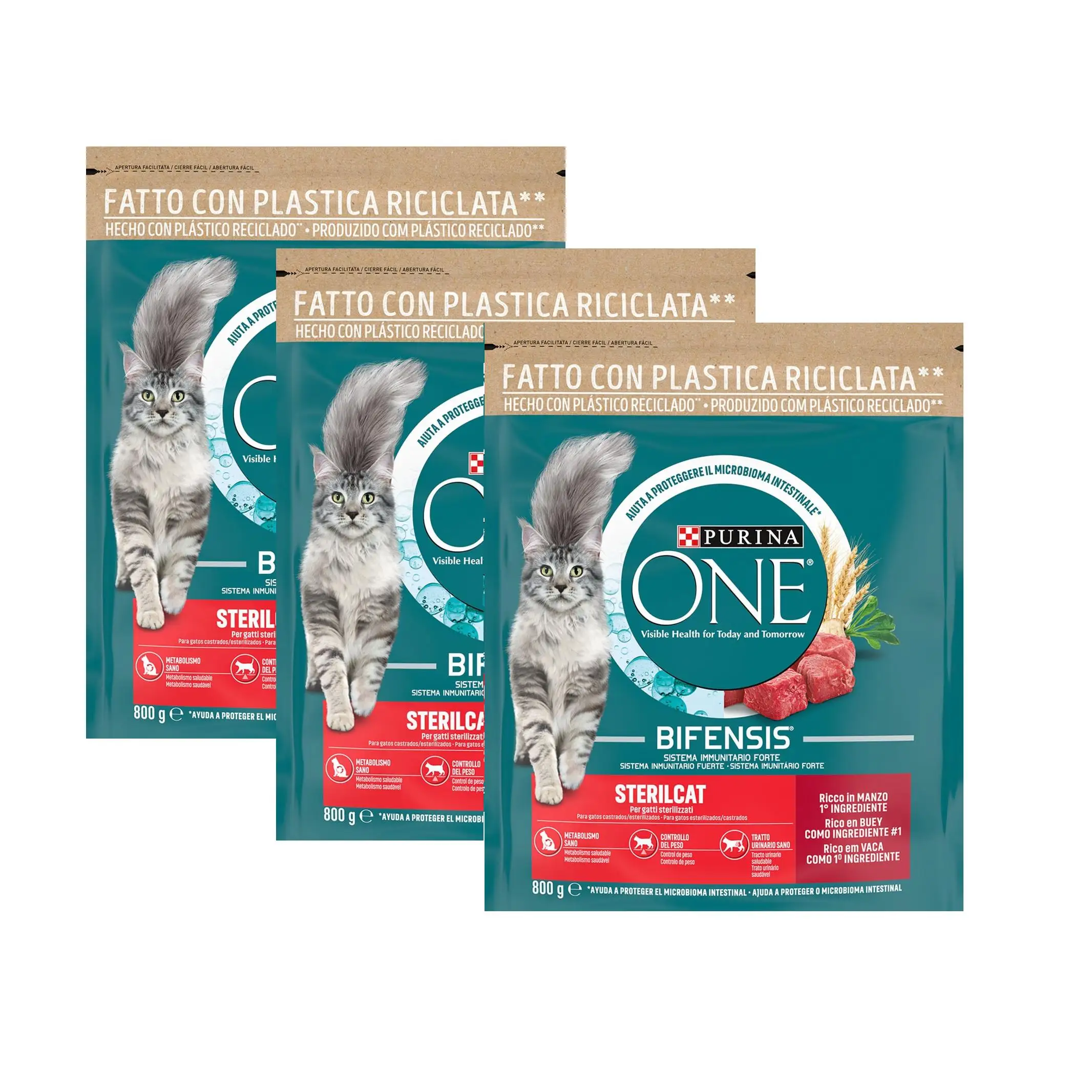 Purina Comida Para Gatos One Bifensis Sterilcat - Pack De 3 X 800G