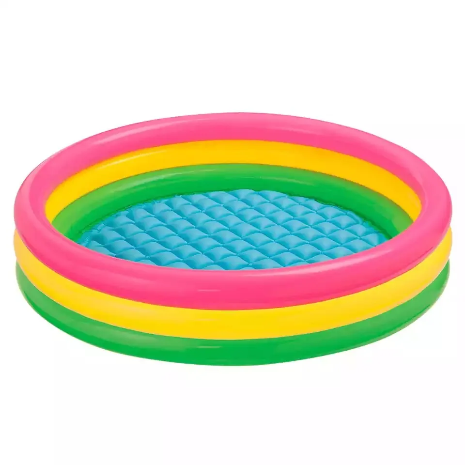 Piscina Hinchable de Marca Intex, Juegos de Agua, Diversión en Piscinas, Piscina Inflable Reutilizable Para Niños en Jardín Patio Terrezas Parque de bola. Aros Redonda Para interior y exterior.