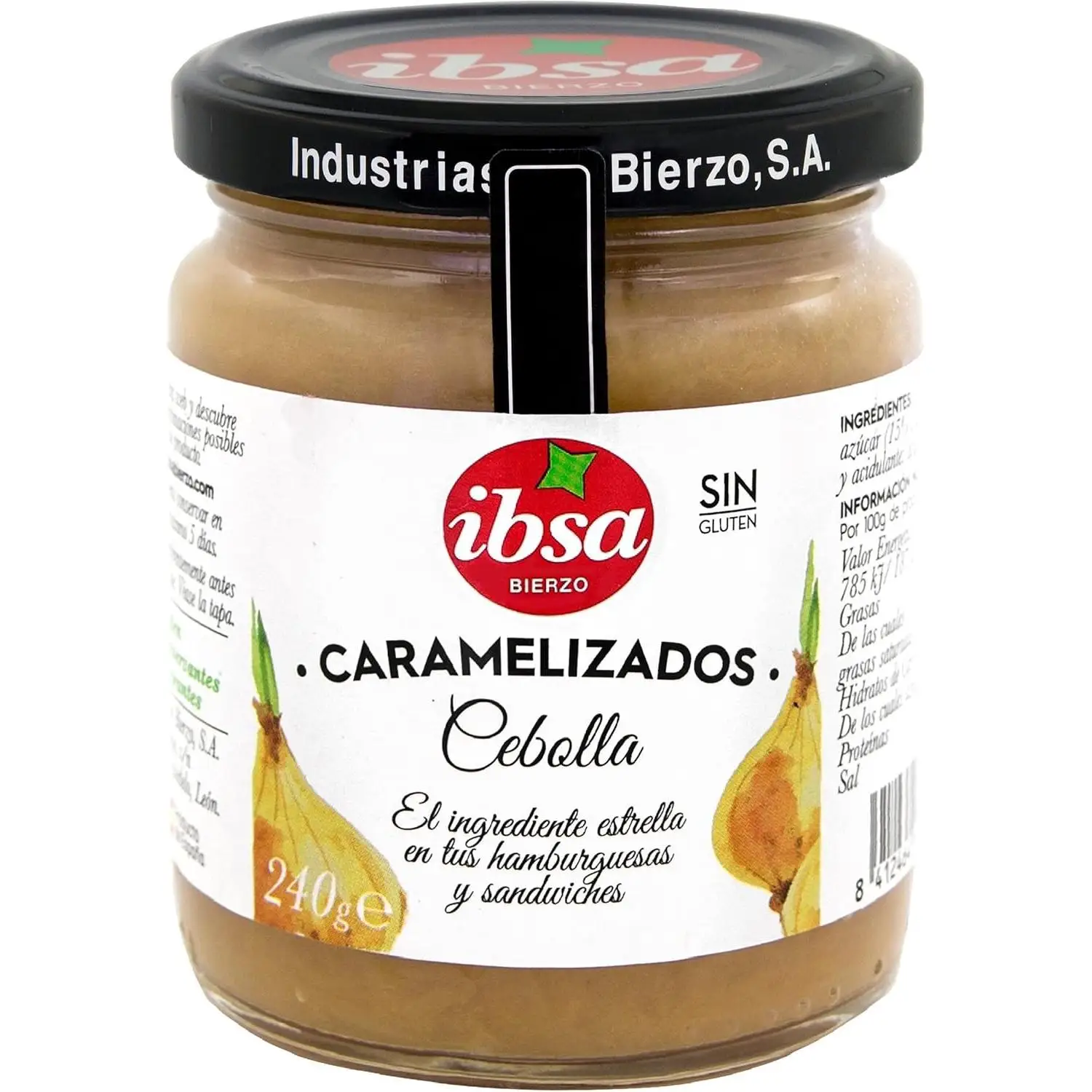 IBSA Cebolla caramelizada frasco cristal 240grs pack 2uds - Total 480grs - Elaborada con cebollas seleccionadas desde la huerta.