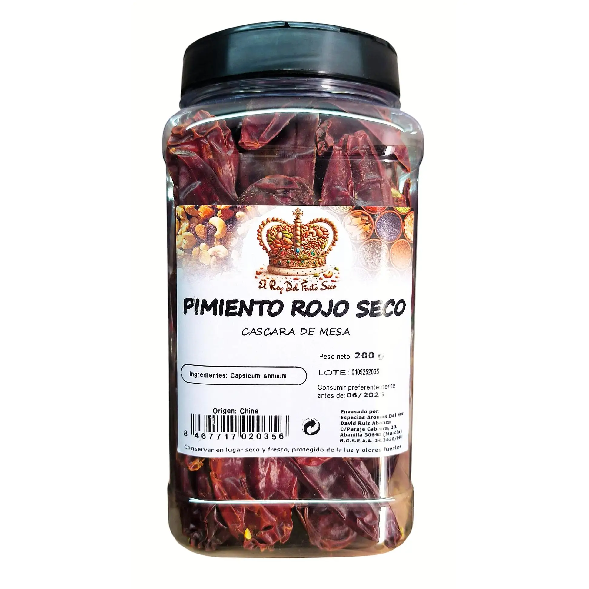 Pimiento Rojo Seco 200 gr - Cascara de Mesa - El Rey del Fruto Seco