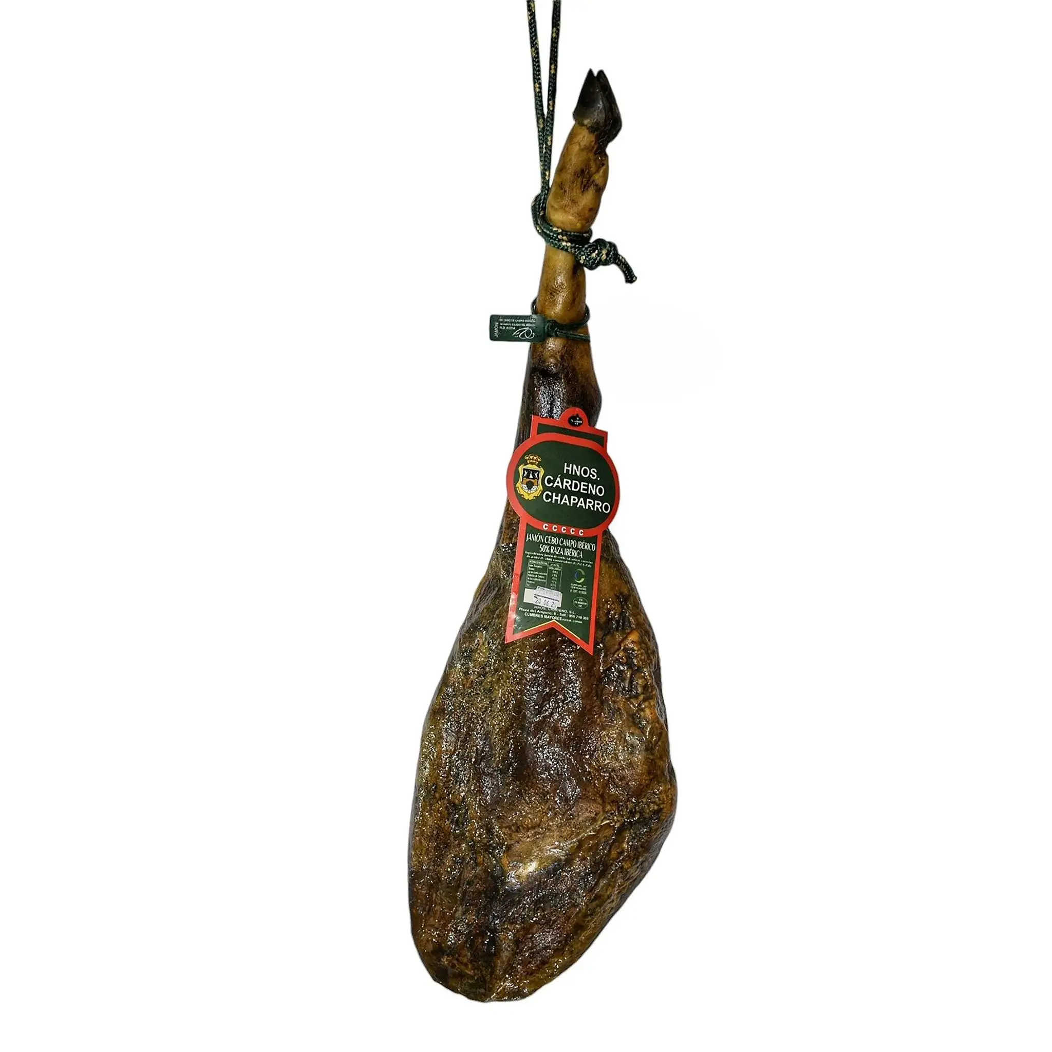 JAMÓN DE CEBO DE CAMPO 50 % RAZA IBÉRICA, PROCEDENTE DE HUELVA,CURACIÓN NATURAL 100 %. PESO SOBRE 8 KG