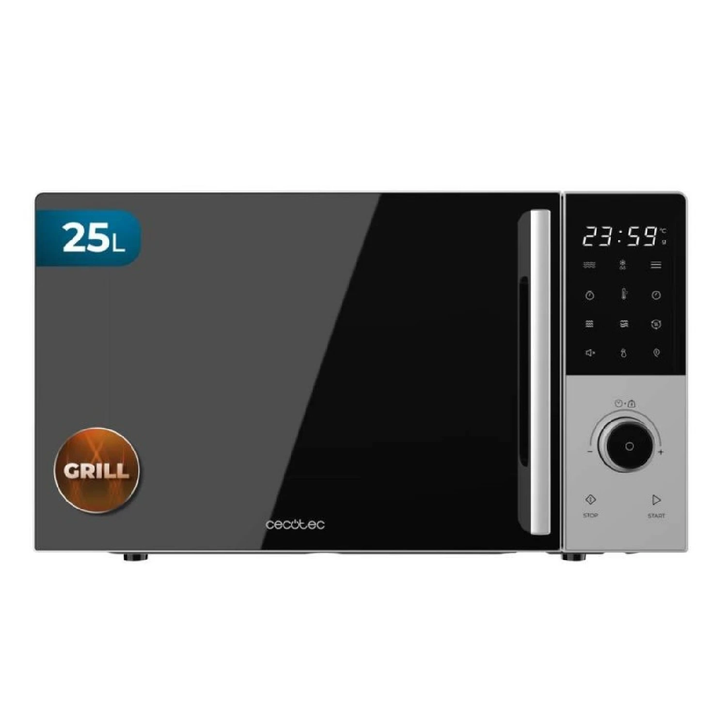 Cecotec Microondas Digital con Grill 25L Proclean 2500. 850W, Grill 1200W, Convección 2200W, 8 Programas, 5 Niveles de Potencia