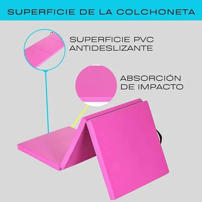 Foldable Yoga Mat MOZURU 180x60x5 cm - Ideal for Gymnastics and Fitness, made of Non-Slip PVC for Easy Cleaning and Impact Absorption, Perfect for Pilates and Exercise in Compact Spaces. #5