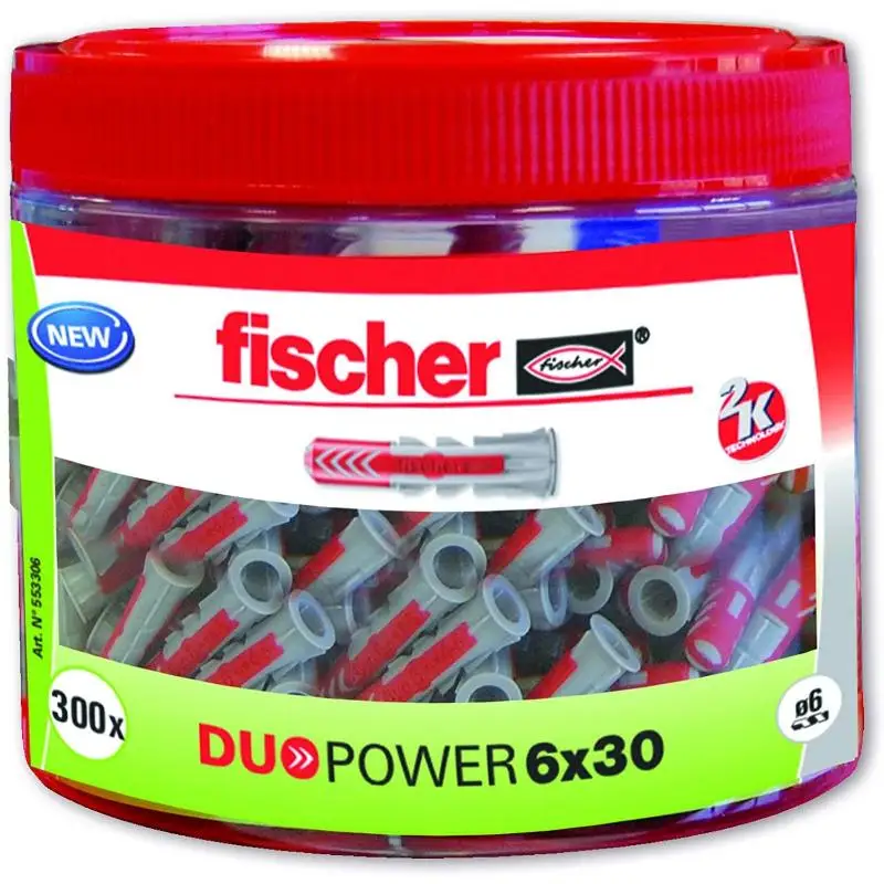 Duopower 300 6x30 Fischer Tacos Wall for drywall, providing superior grip and versatility in various applications, ideal for securing fixtures with ease.