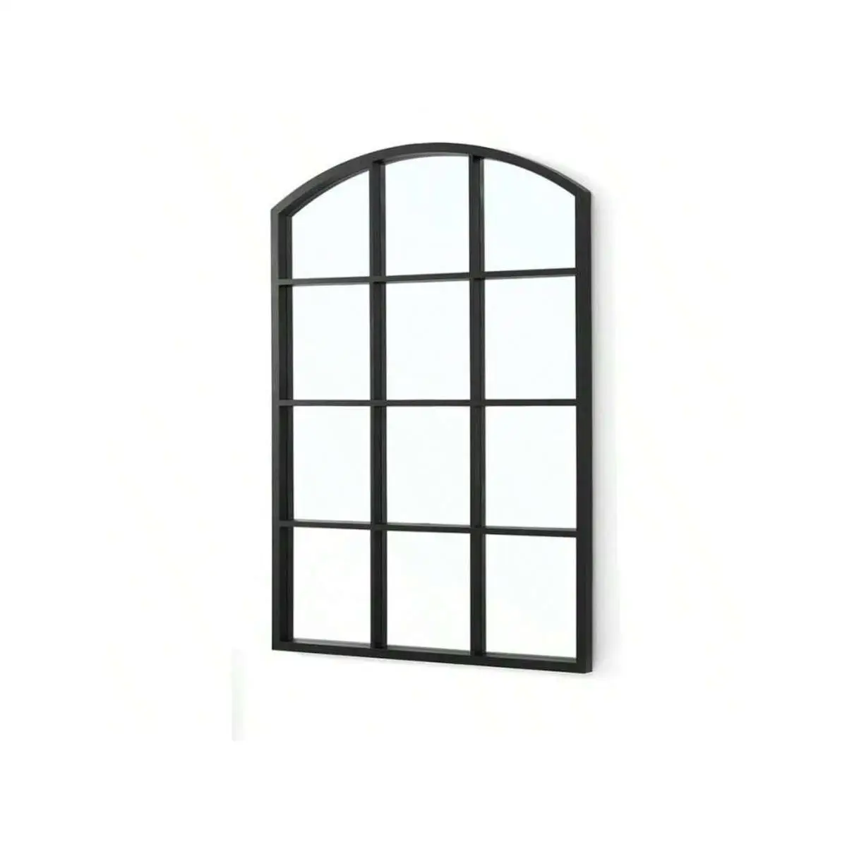 STARLEY-Espejo rectangular de pared con 12 ventanas, espejo decorativo de metal negro, se cuelga vertical u horizontalmente, 50 x 76 CM