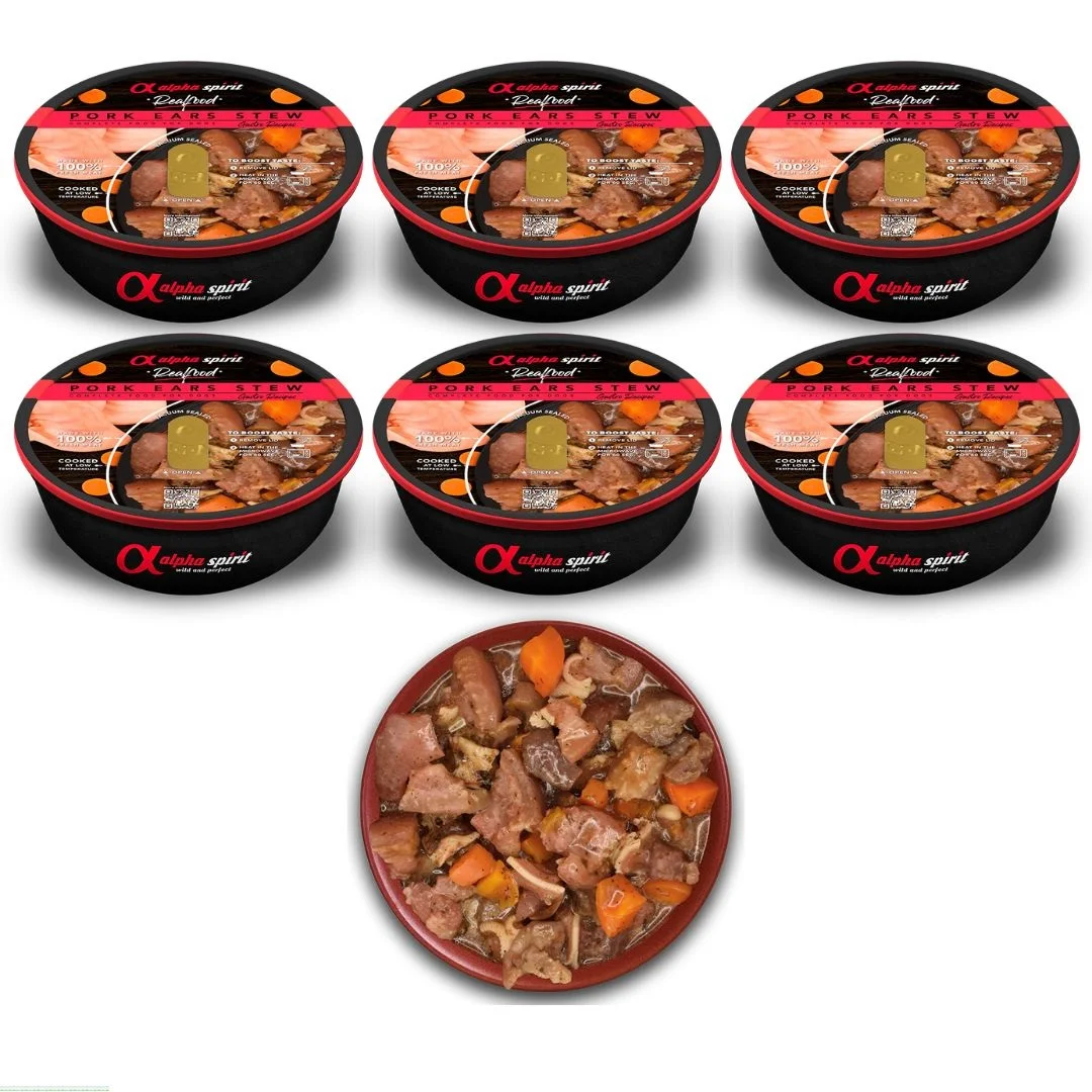 Alpha spirit Real Food ESTOFADO de OREJA DE CERDO para perros (280gr x 6 unidades)