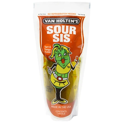 Van Holtens Sour Sis Pickle - Tart and Tangy Pickel - Pepinillo Agrio Gigante