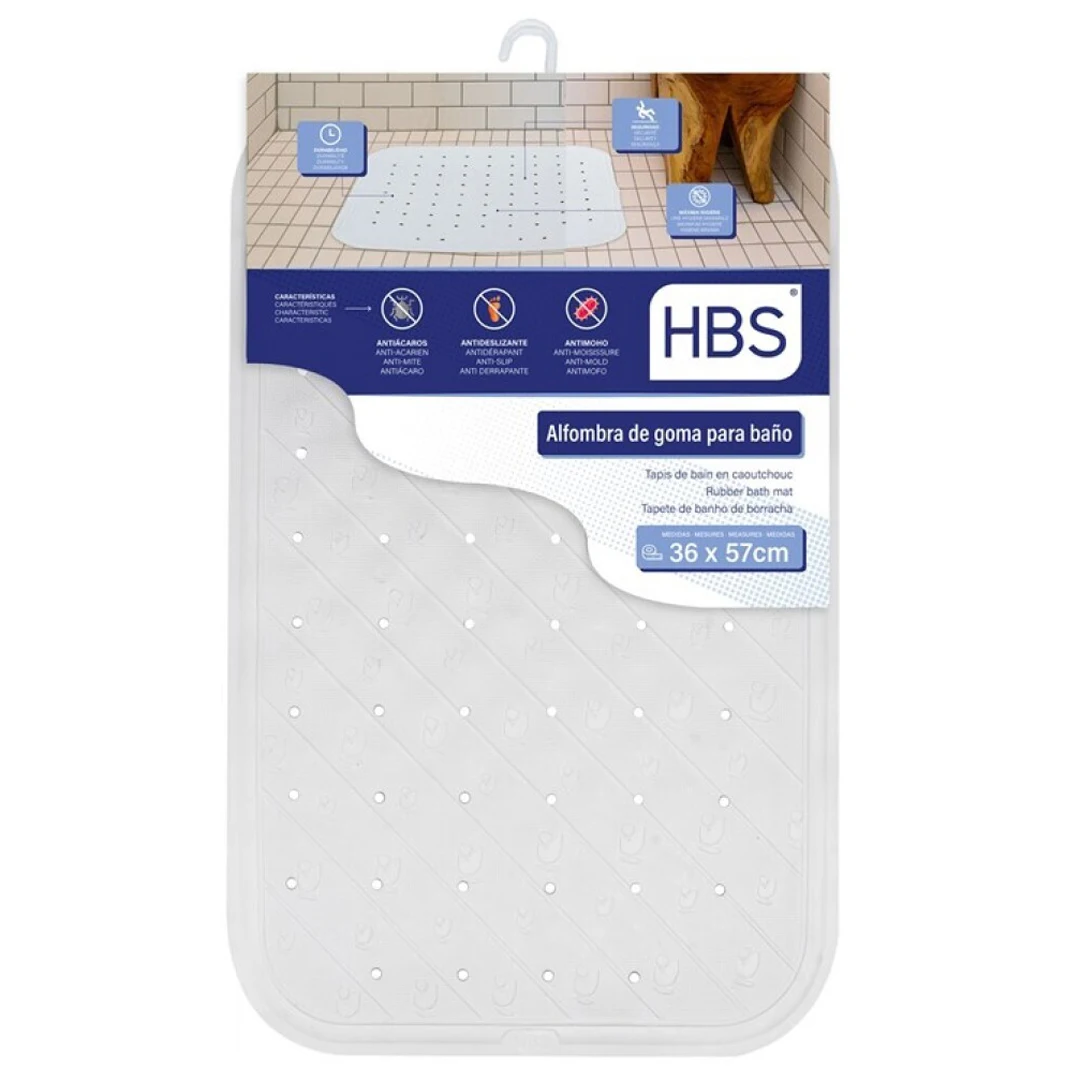 UD - Alfombra de Baño Antideslizante Rectangular – 36x57 cm | Goma Resistente 450g | Seguridad y Confort para Ducha o Bañera
