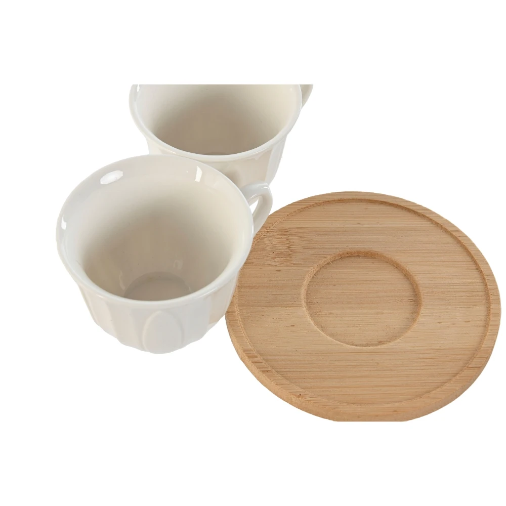 Lili home set of 6 porcelain cups with bamboo plate - elegance and simplicity - cup capacity: 90 ml - ideal for espresso - small and concentrated. Comes in a carefully designed box, making it #6