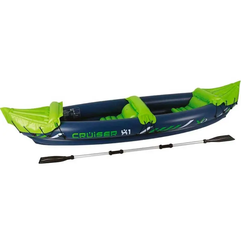 Inflatable Kayak Cruiser X1 XQ Max 2 seats with green/blue rowing 53x81x325 cm