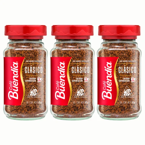 Café Buendia Sabor Clasico 85 g - PACK 3 UNIDADES - Soluble Iiofilizado de Calidad Superior - Qumir
