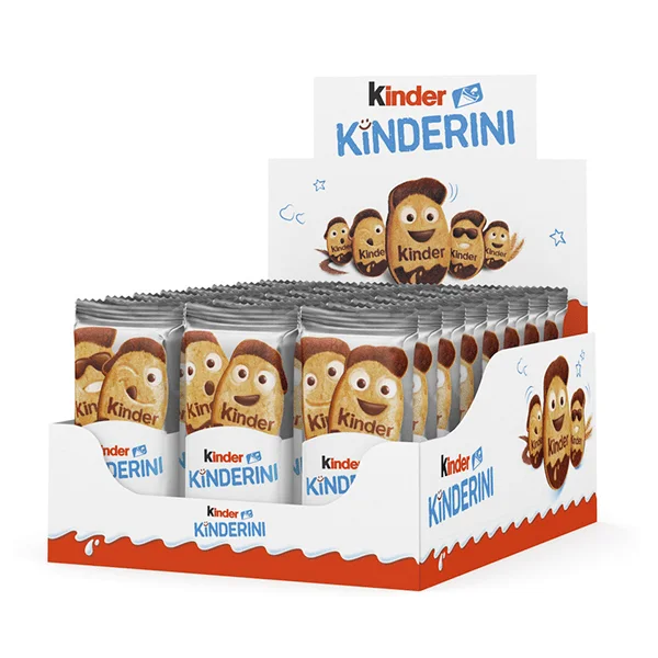 Kinder Kinderini Galletas – Caja de 24 Paquetes | Galletas de Leche y Cacao