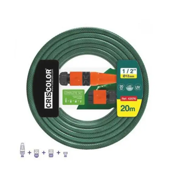 ARISE - Manguera de Jardín Reforzada 1/2" (12 mm) – 10 m / 15 m / 20 m – Set Completo con Boquilla de Riego y Conectores – 3 Capas Antitorsión – Alta Resistencia hasta 20 bar – Ideal para Riego de Plantas, Césped y Limpieza Exterior