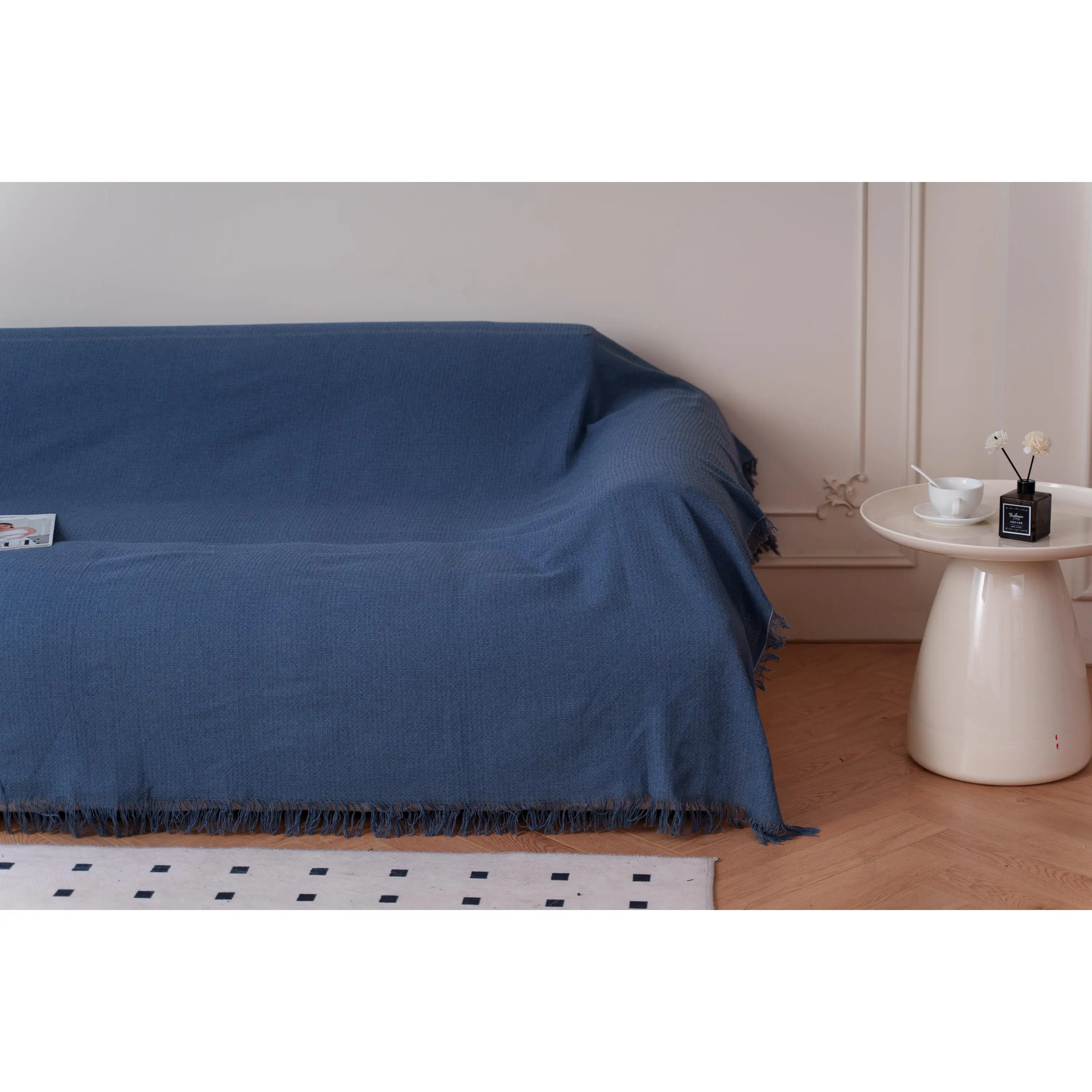 NEW & Almeritex 2000 Colcha Multiusos Sofa, Manta Foulard, Plaid para Cama, Cubresofa Cubrecama Marino