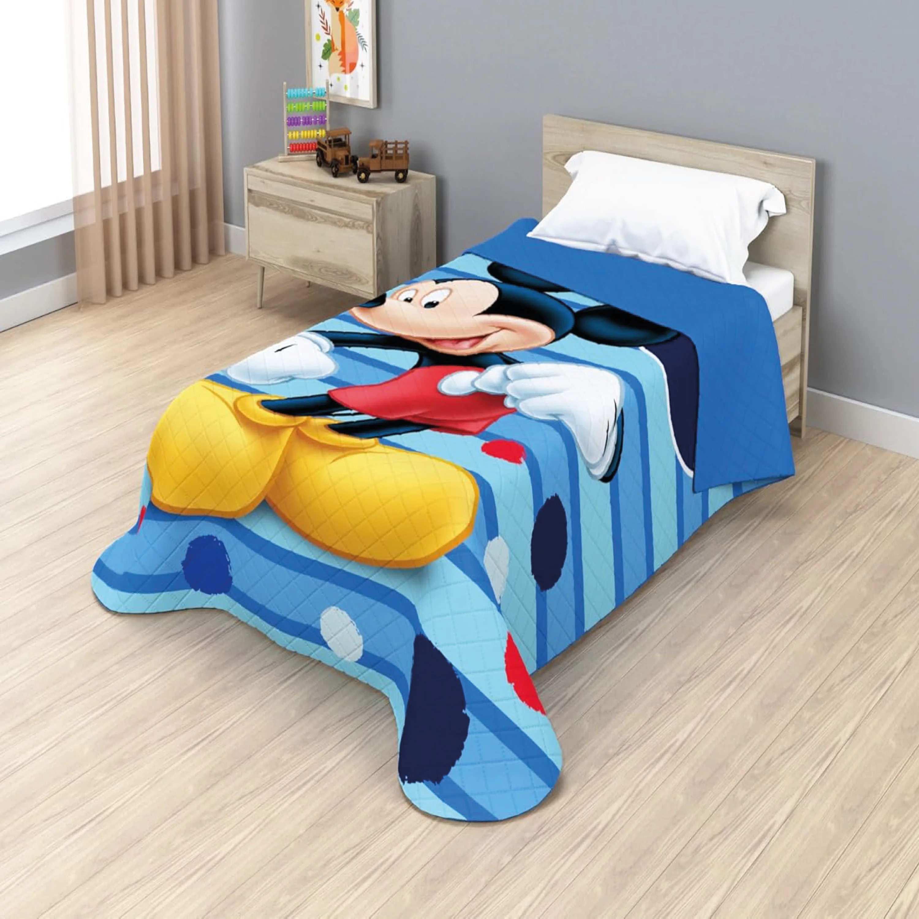 Disney - Colcha Bouti Mickey Mouse Modelo 3 Verano Disney 170 x 250 Cm (Cama 90 - 105 Cm) Rosa, Flores