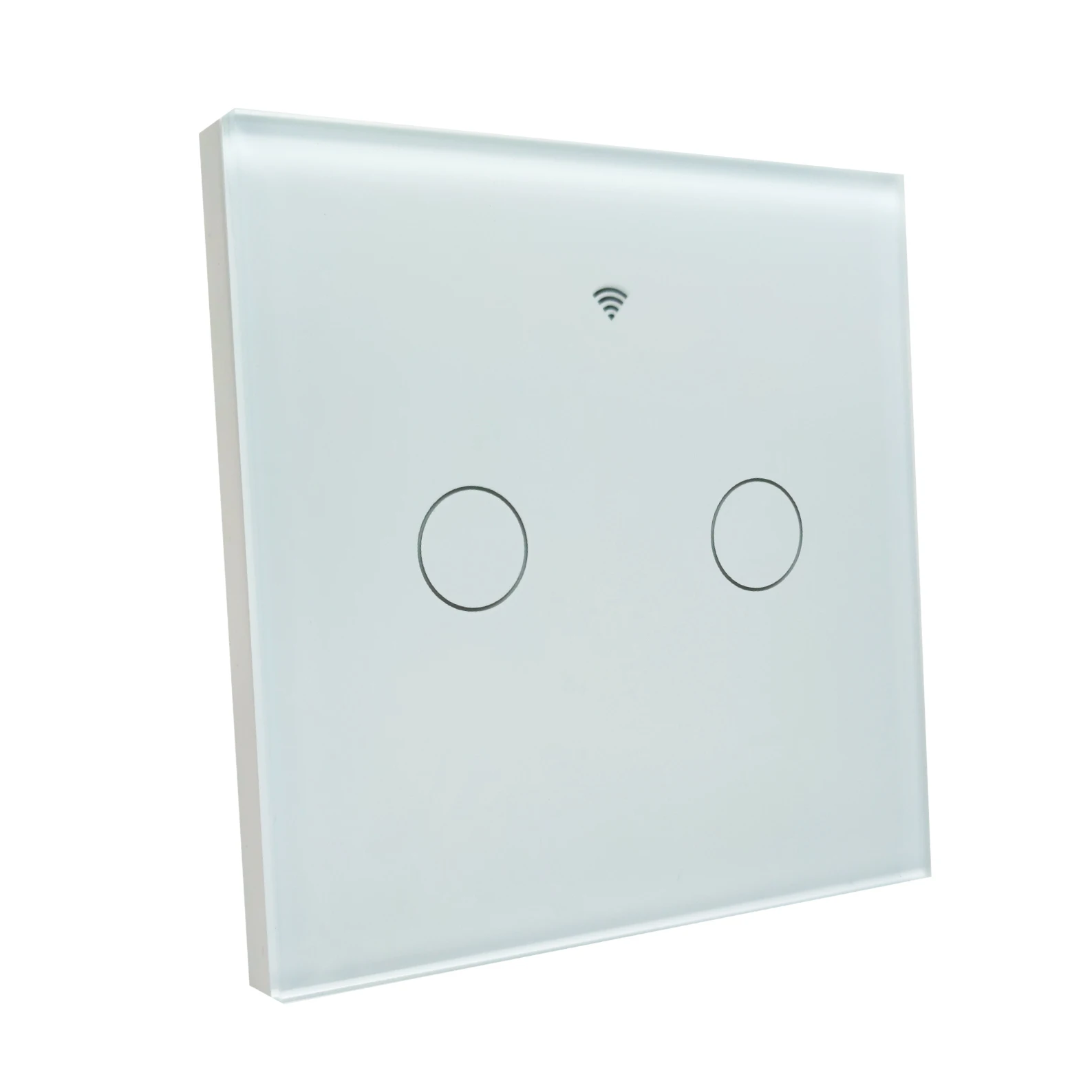 LED ATOMANT Interruptor de Cristal Inteligente Wifi 2 Vias, Pulsador de pared, Control Mediante APP Smart Life, Compatible con Google Assistant y Alexa, Pulsador Tactil Iluminacion