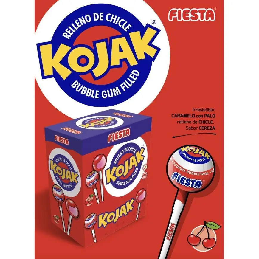 Chupa Chups Kojak cereza con chicle estuche 100 unidades