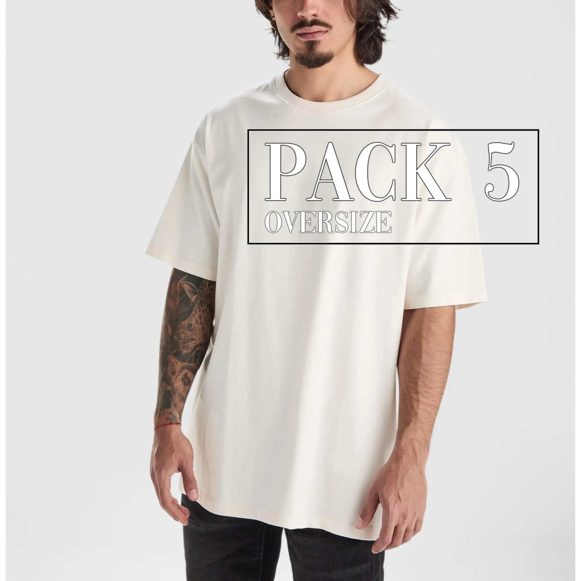 PACK 5 | Camiseta Oversize Algodón | Unisex | Manga Corta | Roly