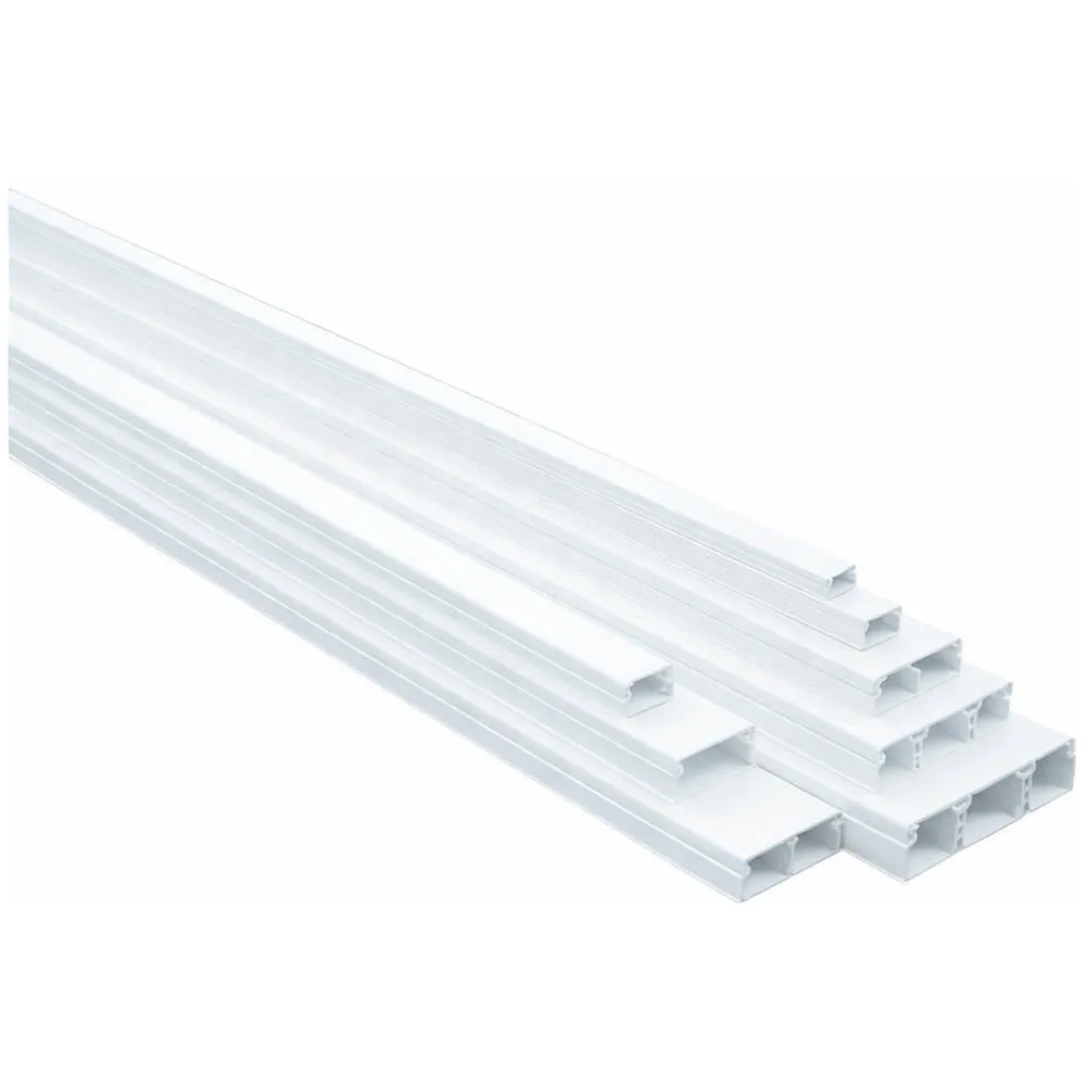 Canaleta Adhesiva 40x12,5 mm Brico Eléctrico - 2 m para Organización de Cableado en Instalaciones Eléctricas Con División 1/2