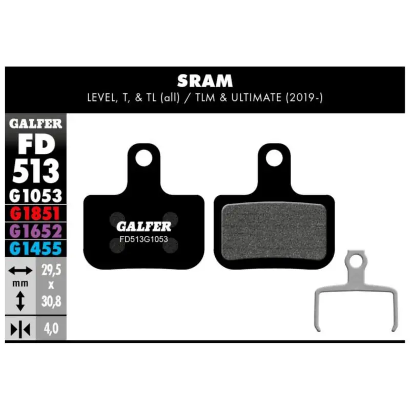 GALFER | Pastillas De Freno Standard Compatible Sram  FD513G1053  - Ventajas de los nuevos compuestos de GALFER BIKE: Ausencia de ruidos.Mejora del tacto, progresividad y potencia de
