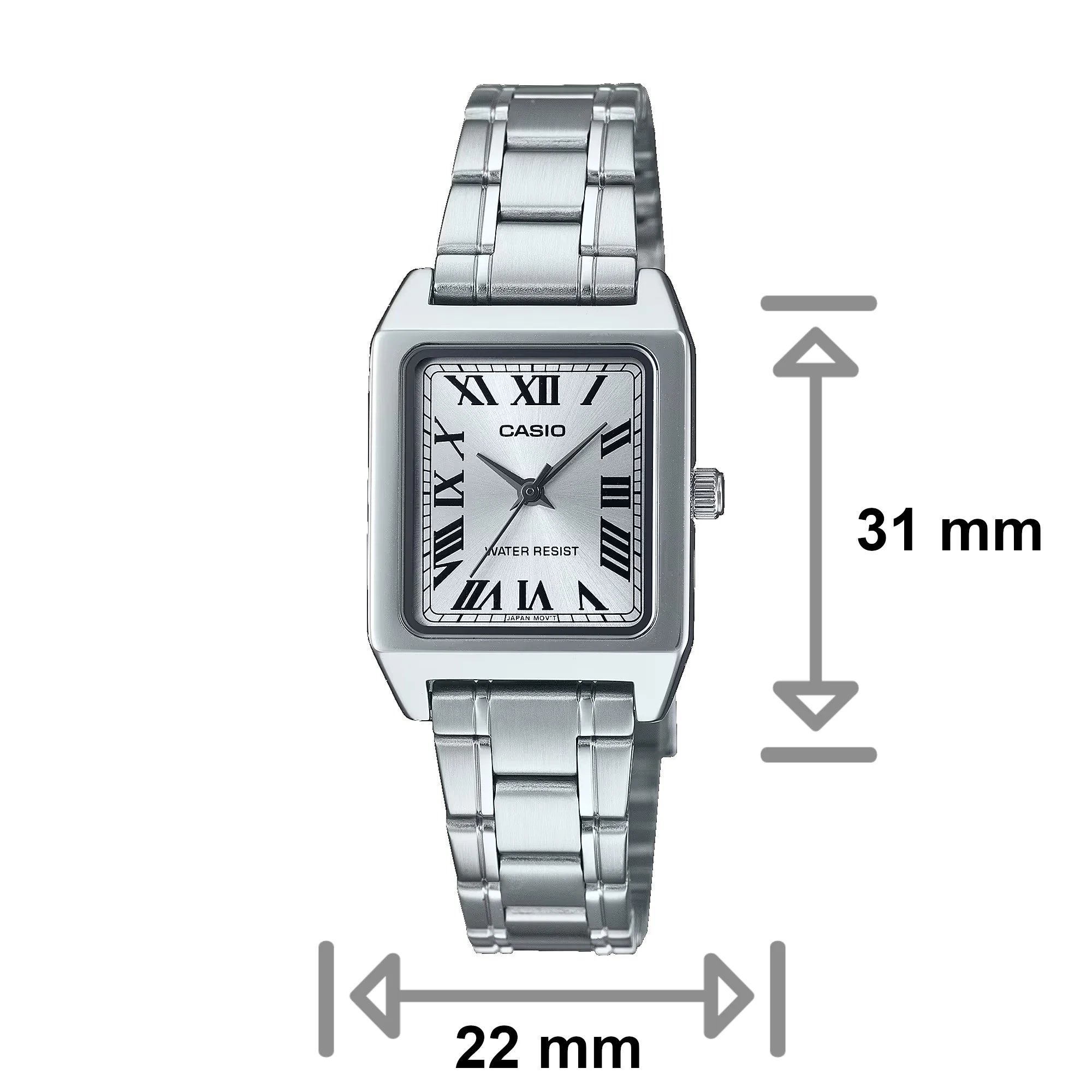 Reloj Casio LTP-B150D-7BEF Analógico Rectangular Plateado para Mujer.