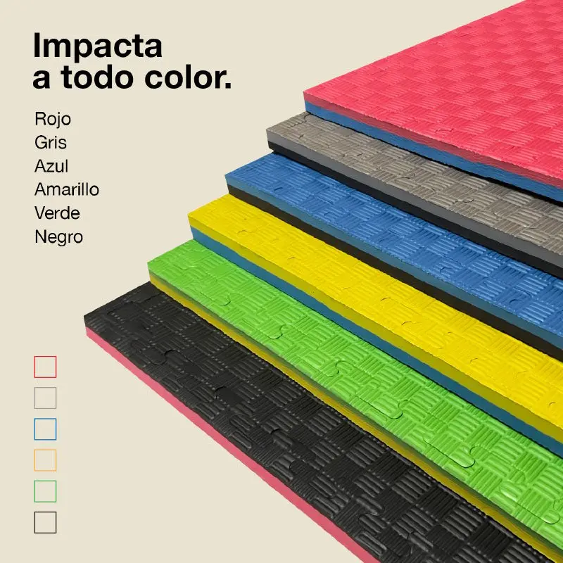 JOWY Tatami Puzzle 1x1m 2,5cm · Goma EVA Reversible· Modelo 5 líneas · Esterilla Artes Marciales, Fitness y Suelo Tatami Japonés · Varios Colores