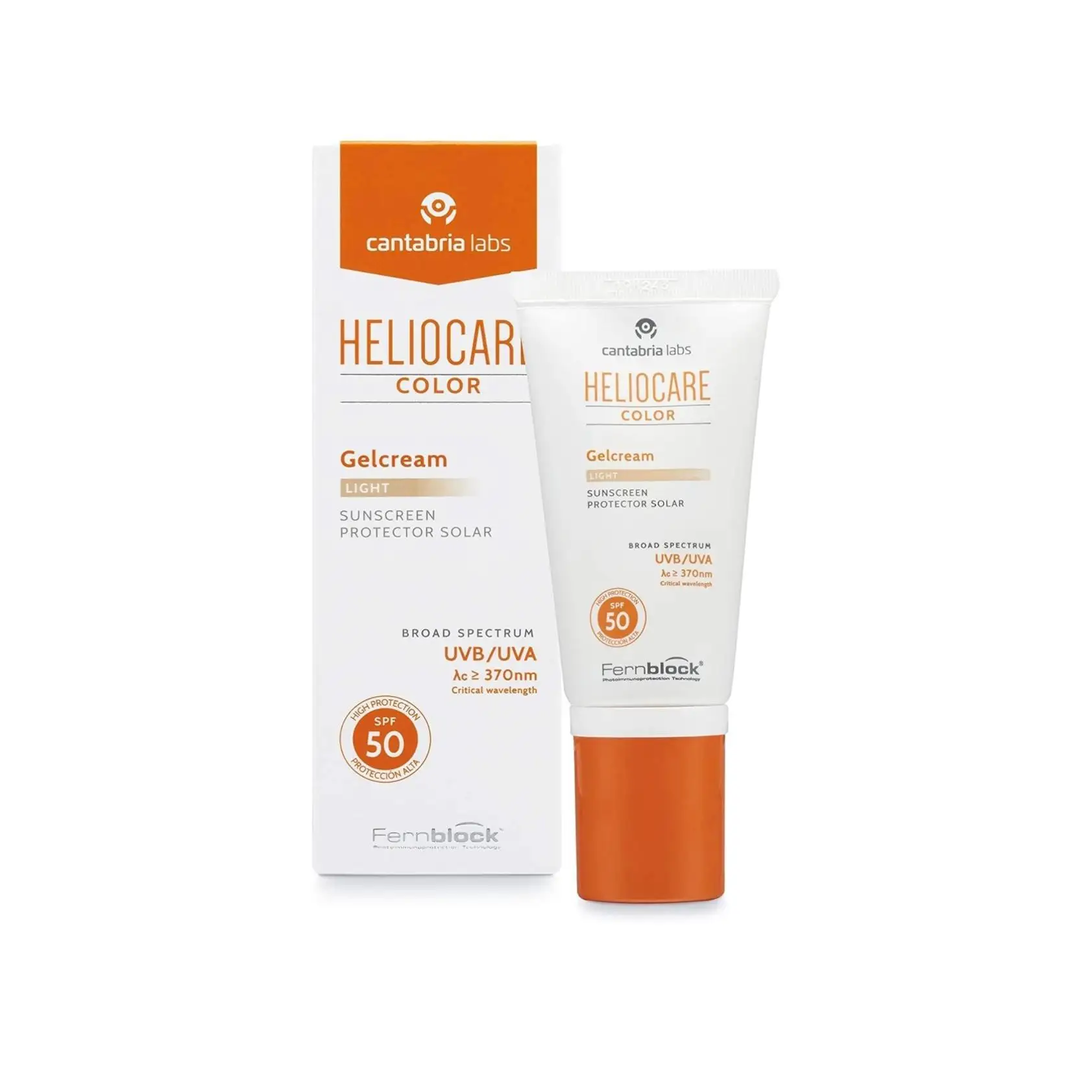 Heliocare Color Gelcream LIGHT SPF 50 - Fotoprotección Avanzada con Color, Fluido Hidratante en Textura Gel, Acabado Natural, Pieles Normales y Secas, Tono Light, 50ml
